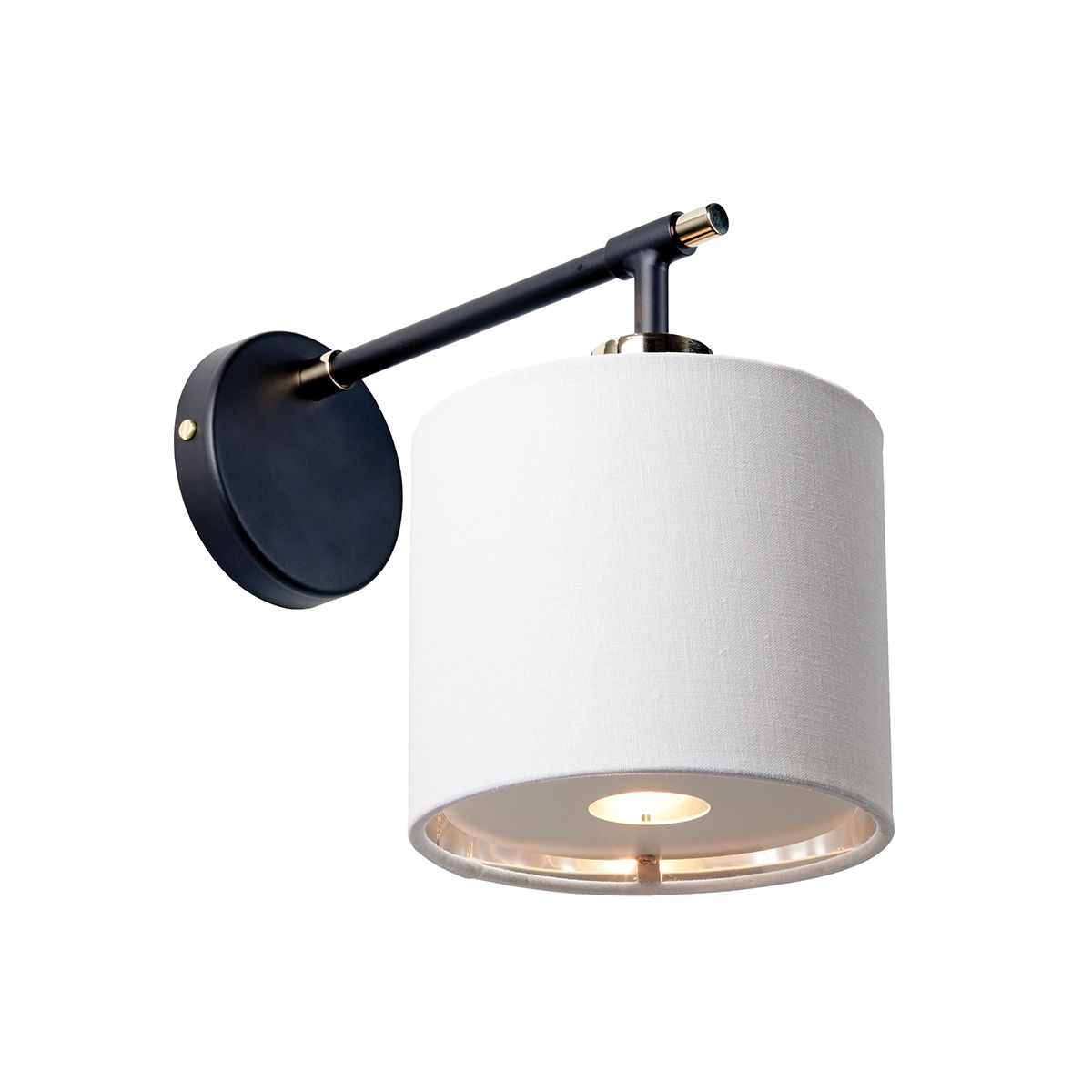 Elstead Balance 1 Light Wall Light - Black & Polished Nickel