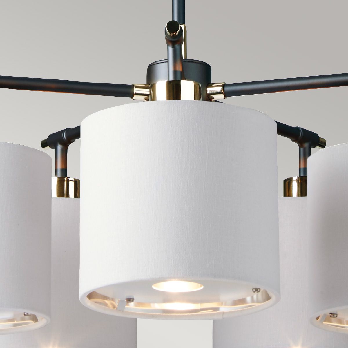 Elstead Balance 5 Light Chandelier - Black & Polished Nickel