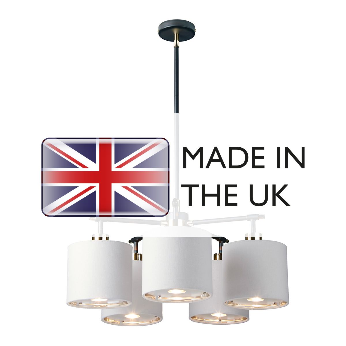Elstead Balance 5 Light Chandelier - Black & Polished Nickel