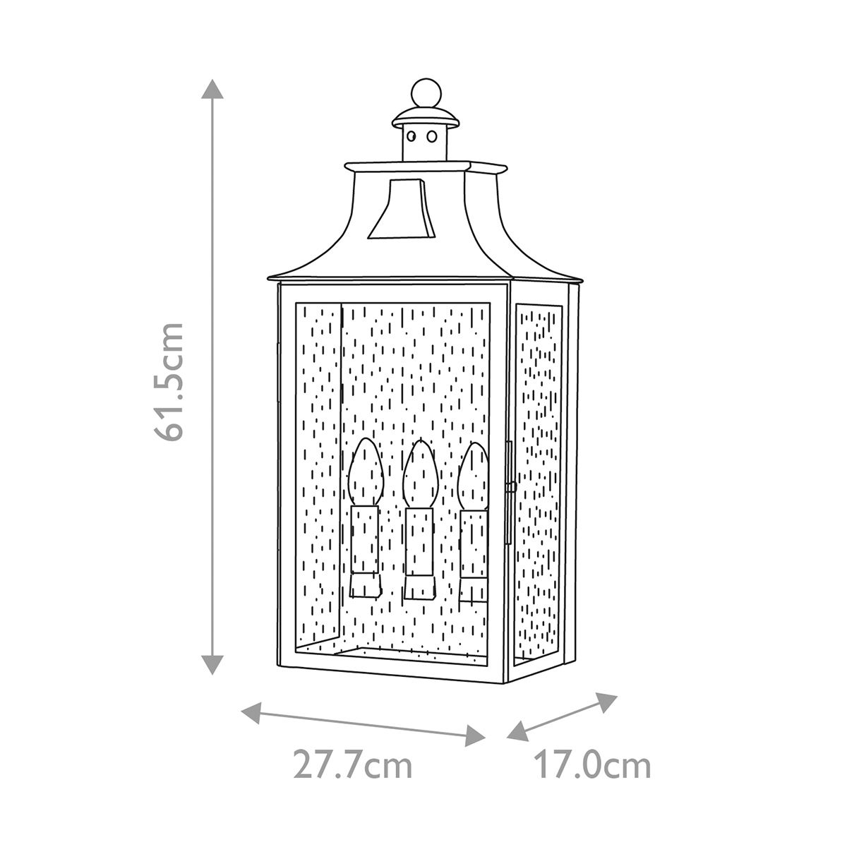 Elstead Balmoral 3 Light Wall Lantern - Old Bronze