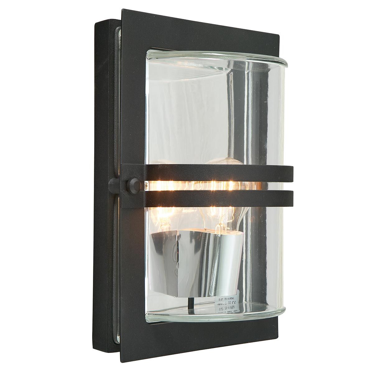 Norlys Basel Single Wall Lantern - Black with Clear Glass
