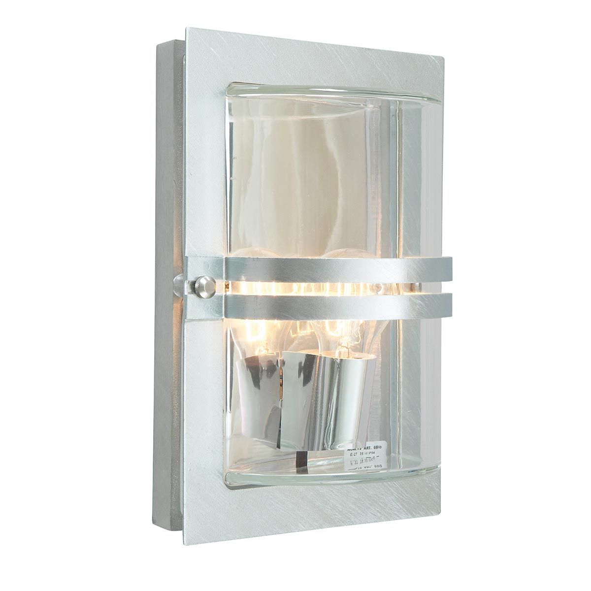 Norlys Basel Single Wall Lantern - Galvanised with Clear Glass