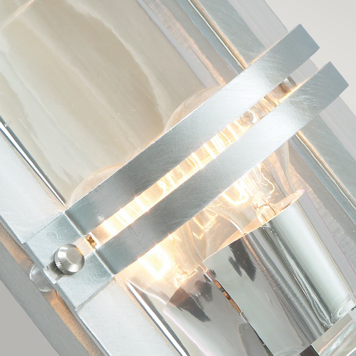 Norlys Basel Single Wall Lantern - Galvanised with Clear Glass