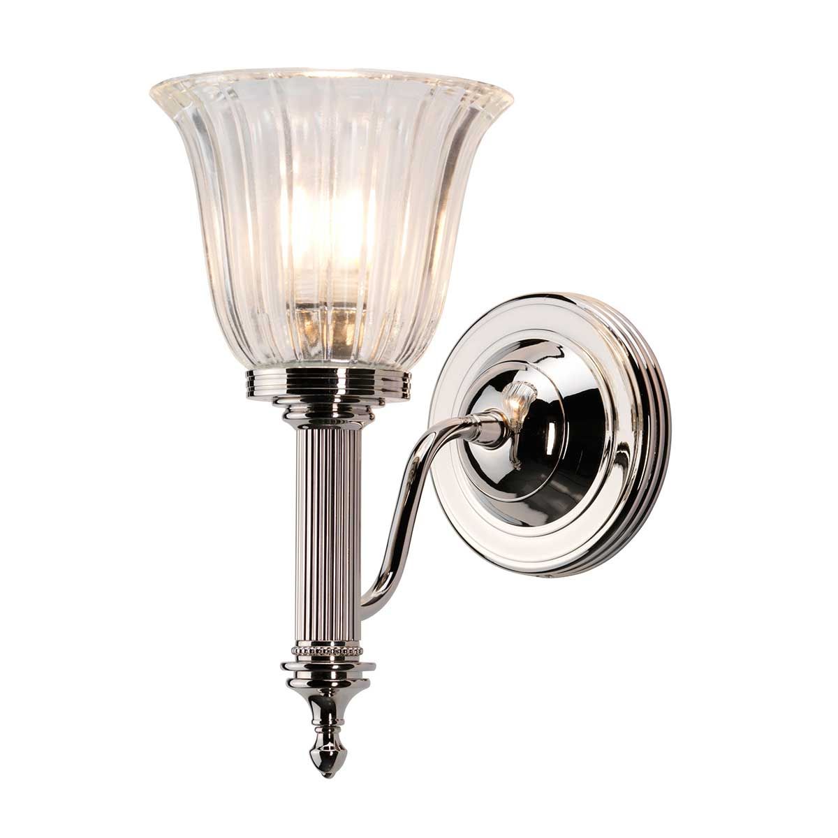 Elstead Carroll Single Bathroom Wall Light - Polished Nickel
