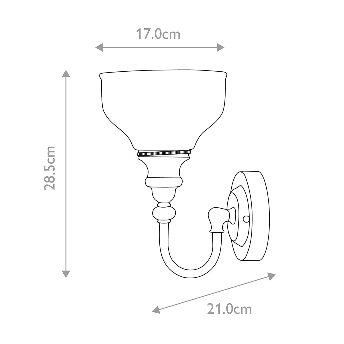 Elstead Cheadle Single Bathroom Wall Light - Polished Chrome