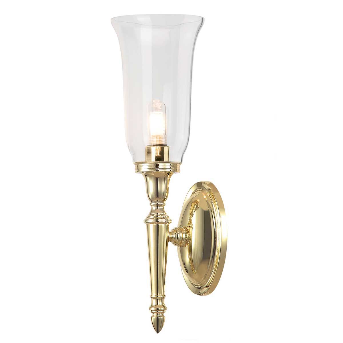 Elstead Dryden Tall Single Bathroom Wall Light - Polished Brass