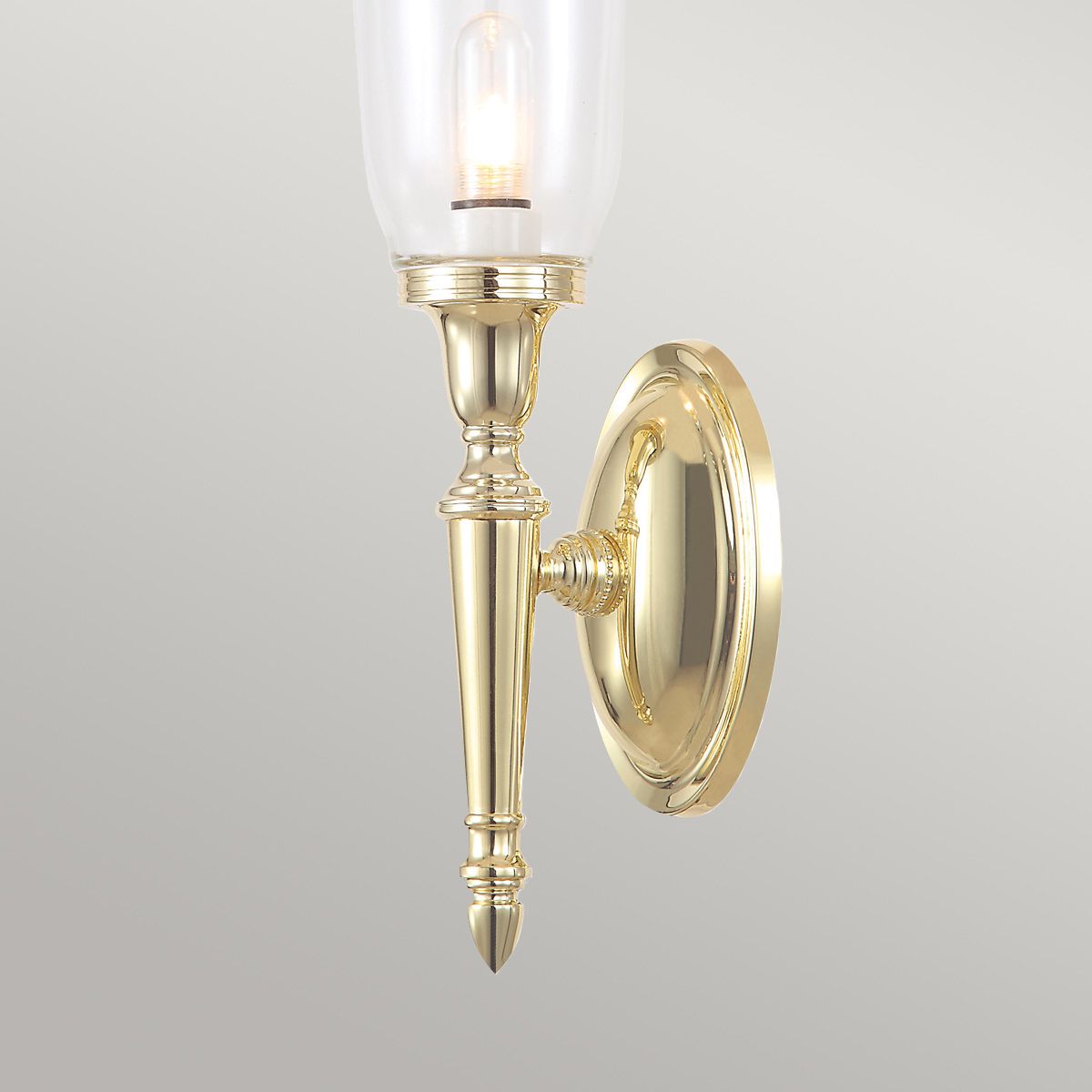 Elstead Dryden Tall Single Bathroom Wall Light - Polished Brass