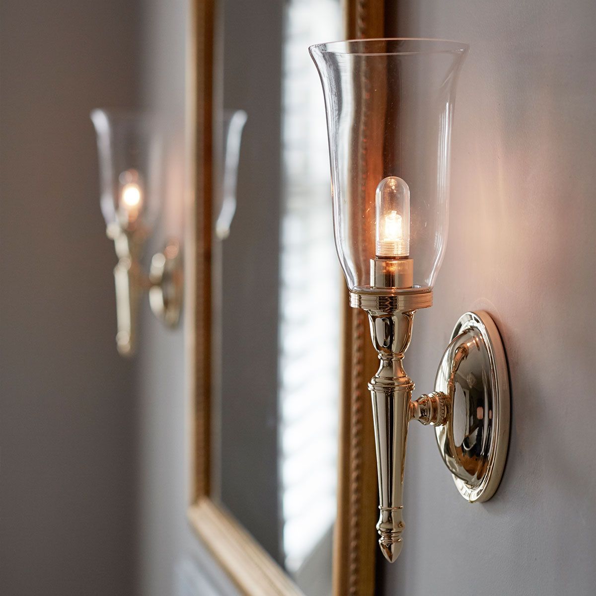 Elstead Dryden Tall Single Bathroom Wall Light - Polished Brass