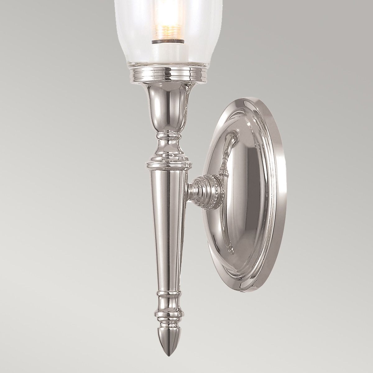 Elstead Dryden Tall Single Bathroom Wall Light - Polished Nickel