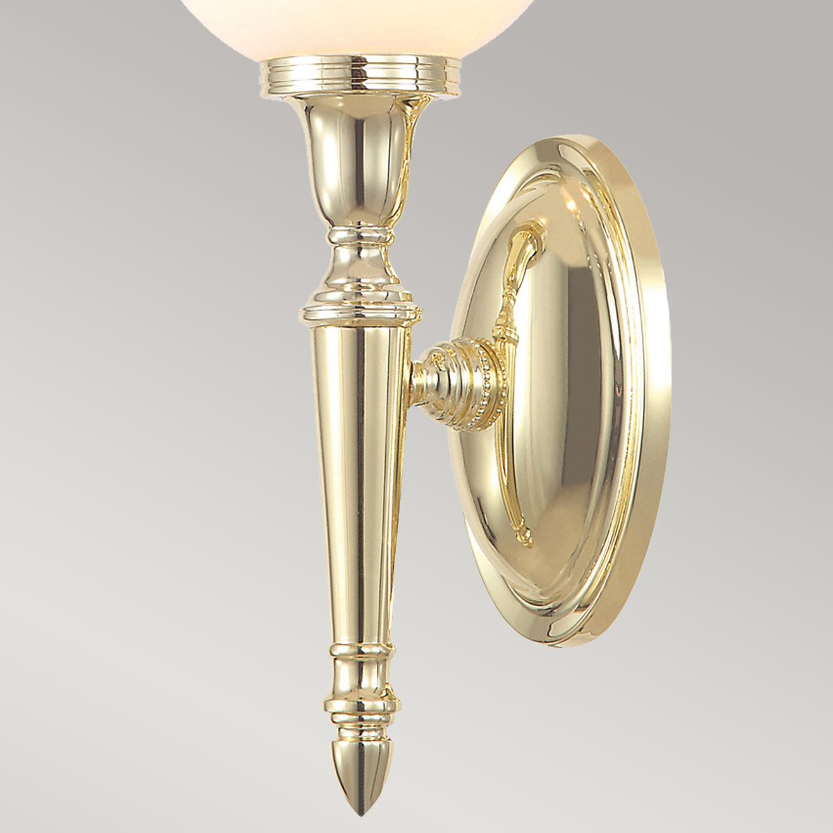 Elstead Dryden Round Single Bathroom Wall Light - Polished Brass