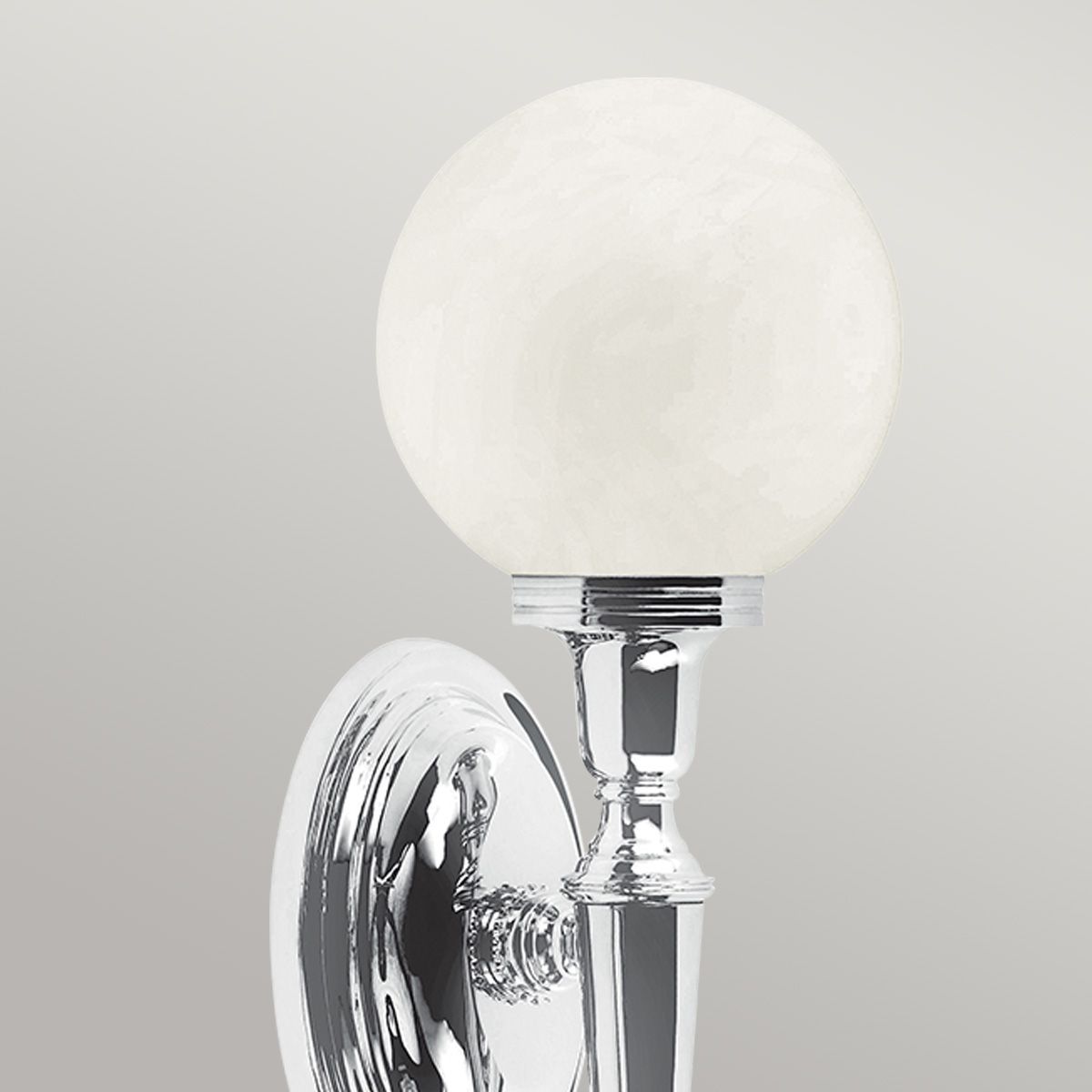 Elstead Dryden Round Single Bathroom Wall Light - Polished Chrome