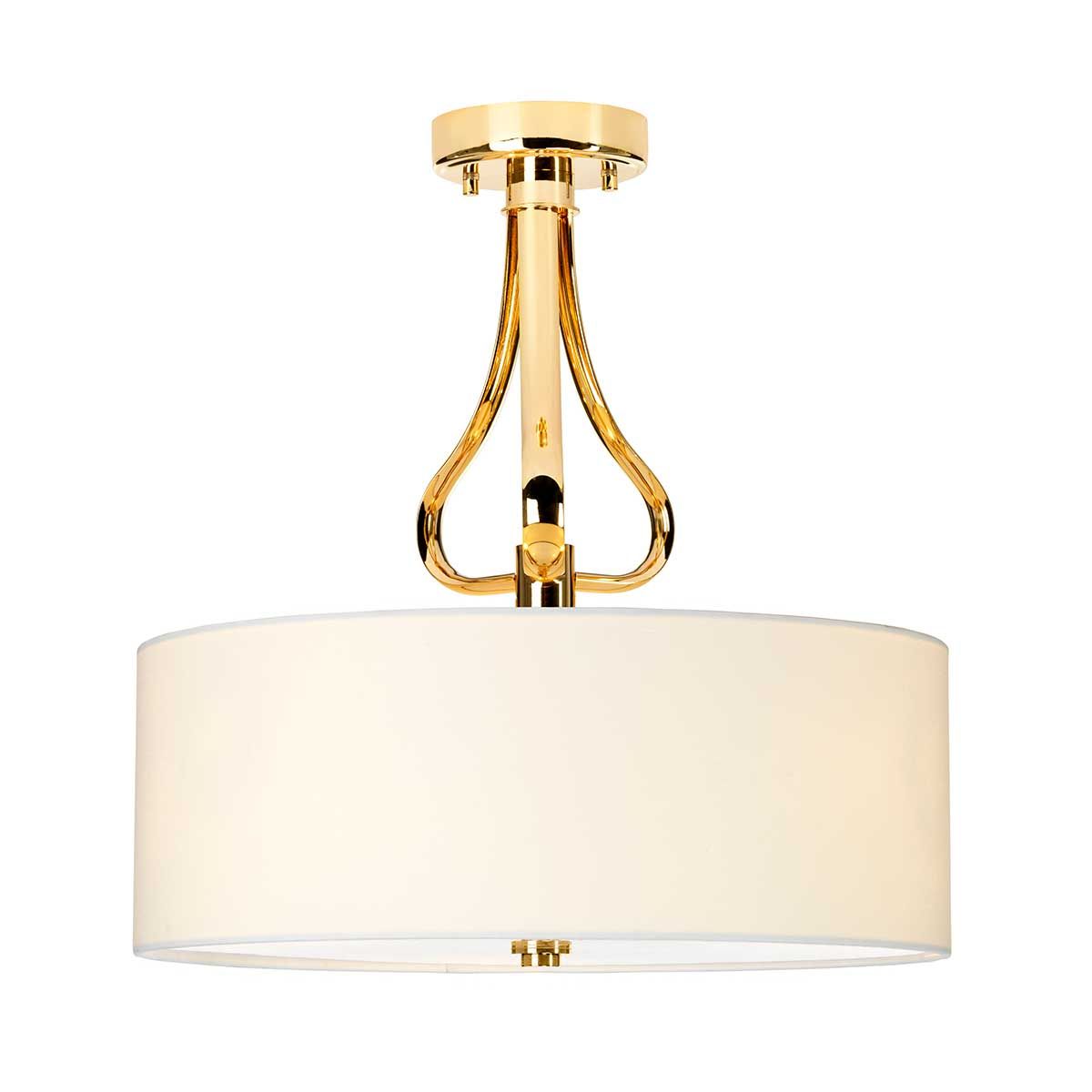 Elstead Falmouth 3 Light Bathroom Semi-Flush Fitting - French Gold