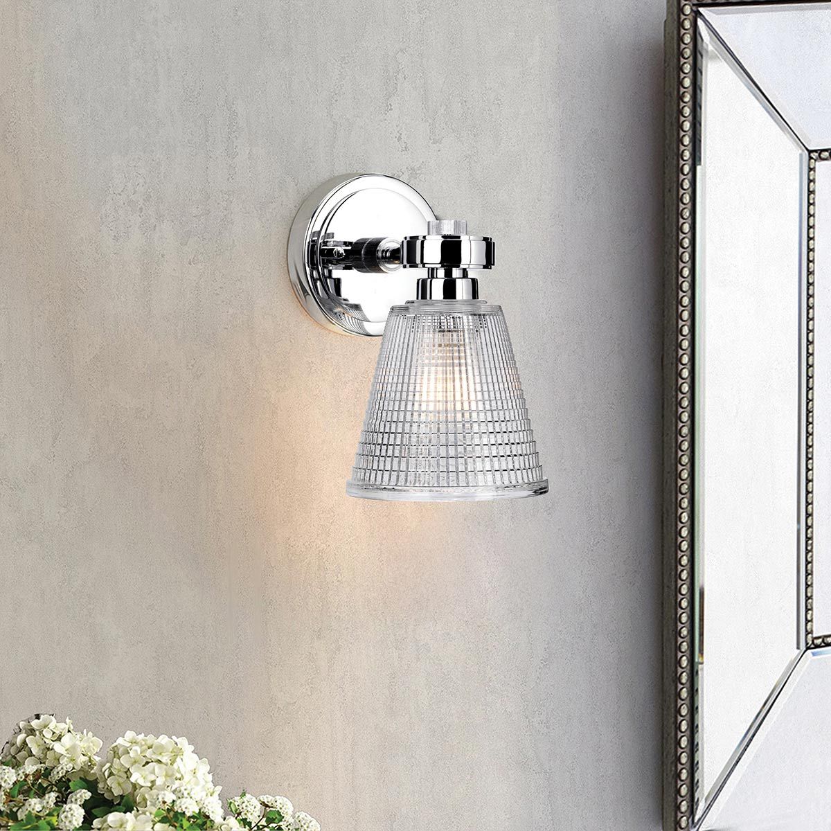 Elstead Gunnislake Single Bathroom Wall Light - Polished Chrome