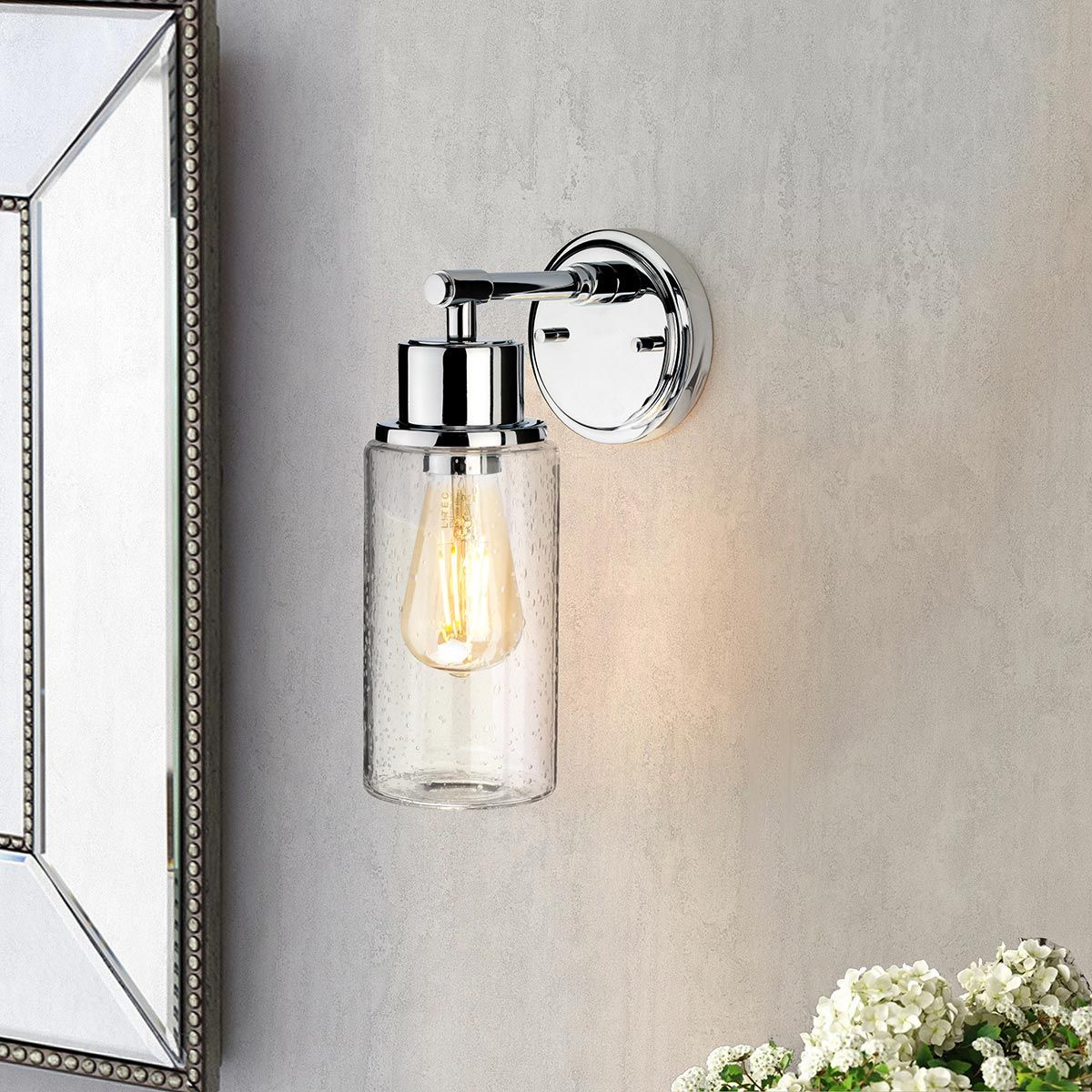 Elstead Morvah Single Bathroom Wall Light - Polished Chrome