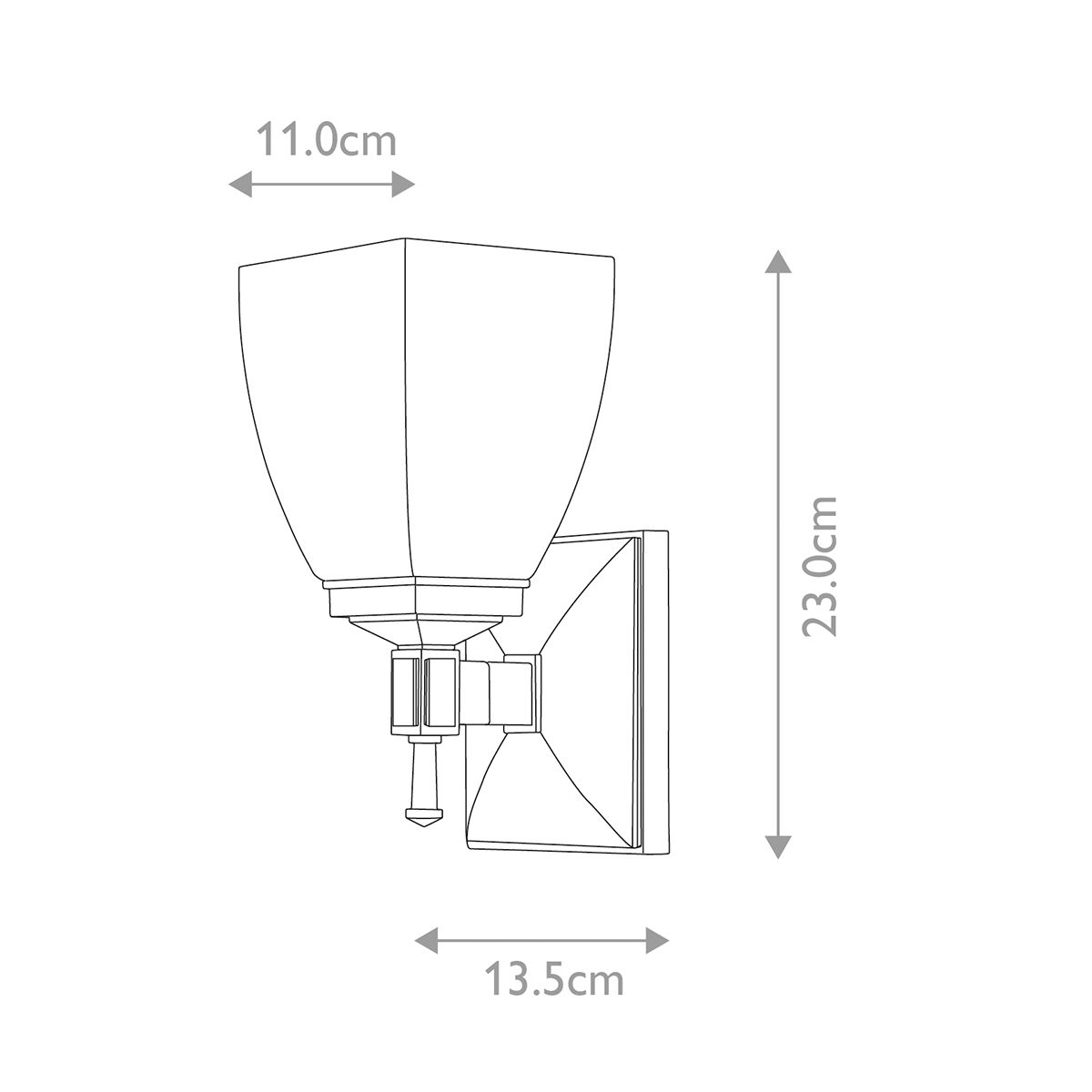 Elstead Shirebrook Single Bathroom Wall Light - Chrome