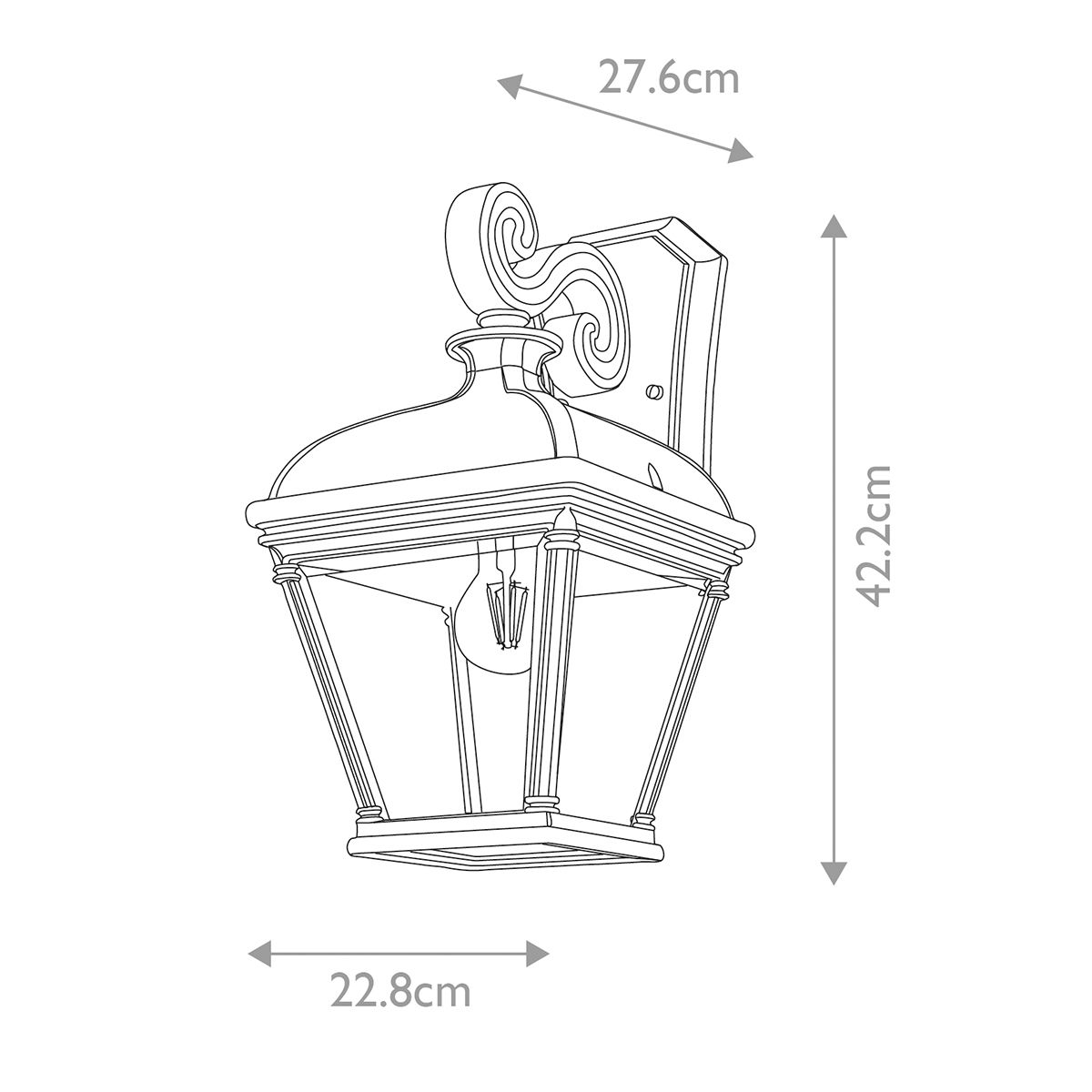 Elstead Bayview Single Large Wall Lantern - Black