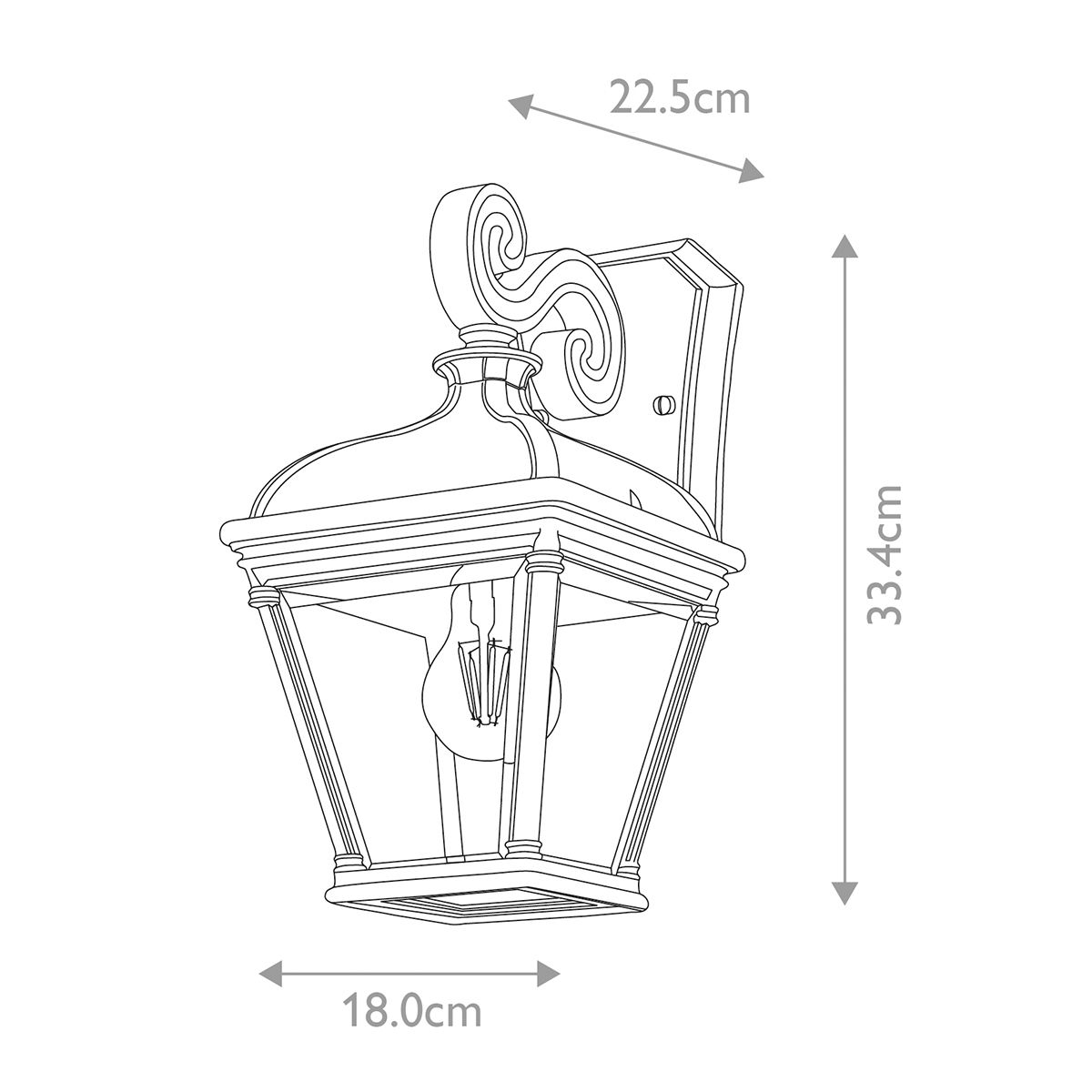 Elstead Bayview Single Medium Wall Lantern - Black