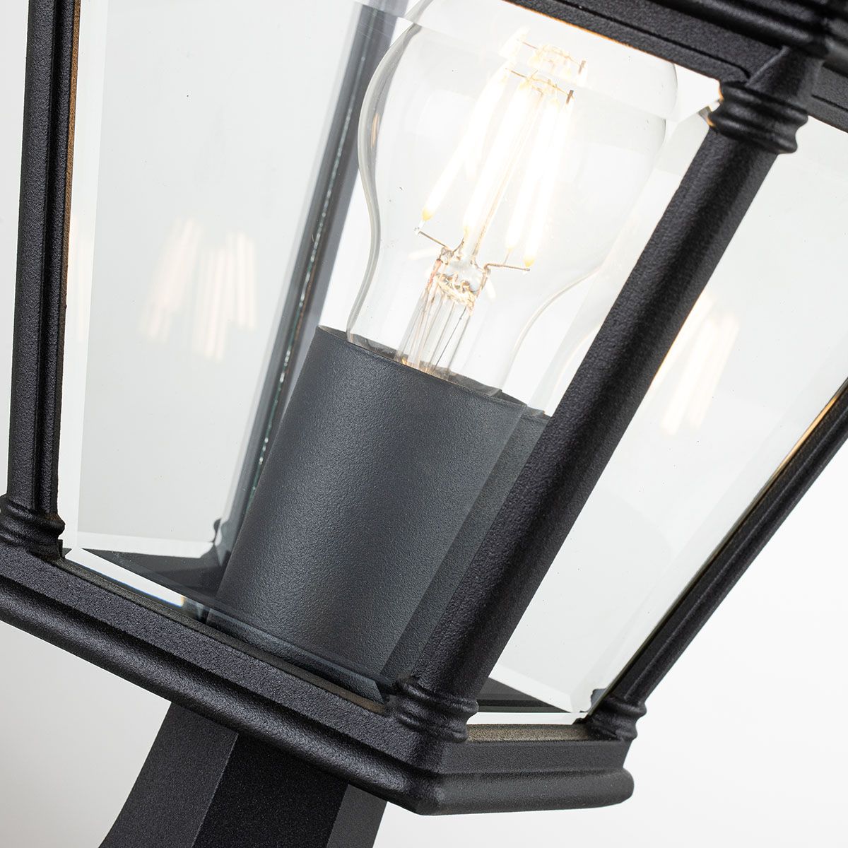 Elstead Bayview Single Medium Pedestal Lantern - Black