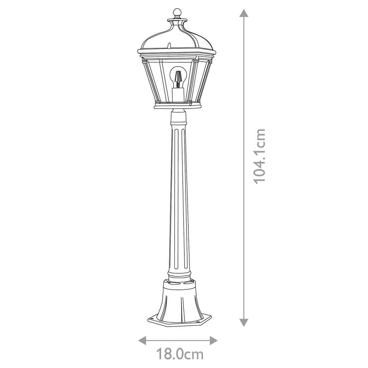 Elstead Bayview Single Medium Pillar Lantern - Black