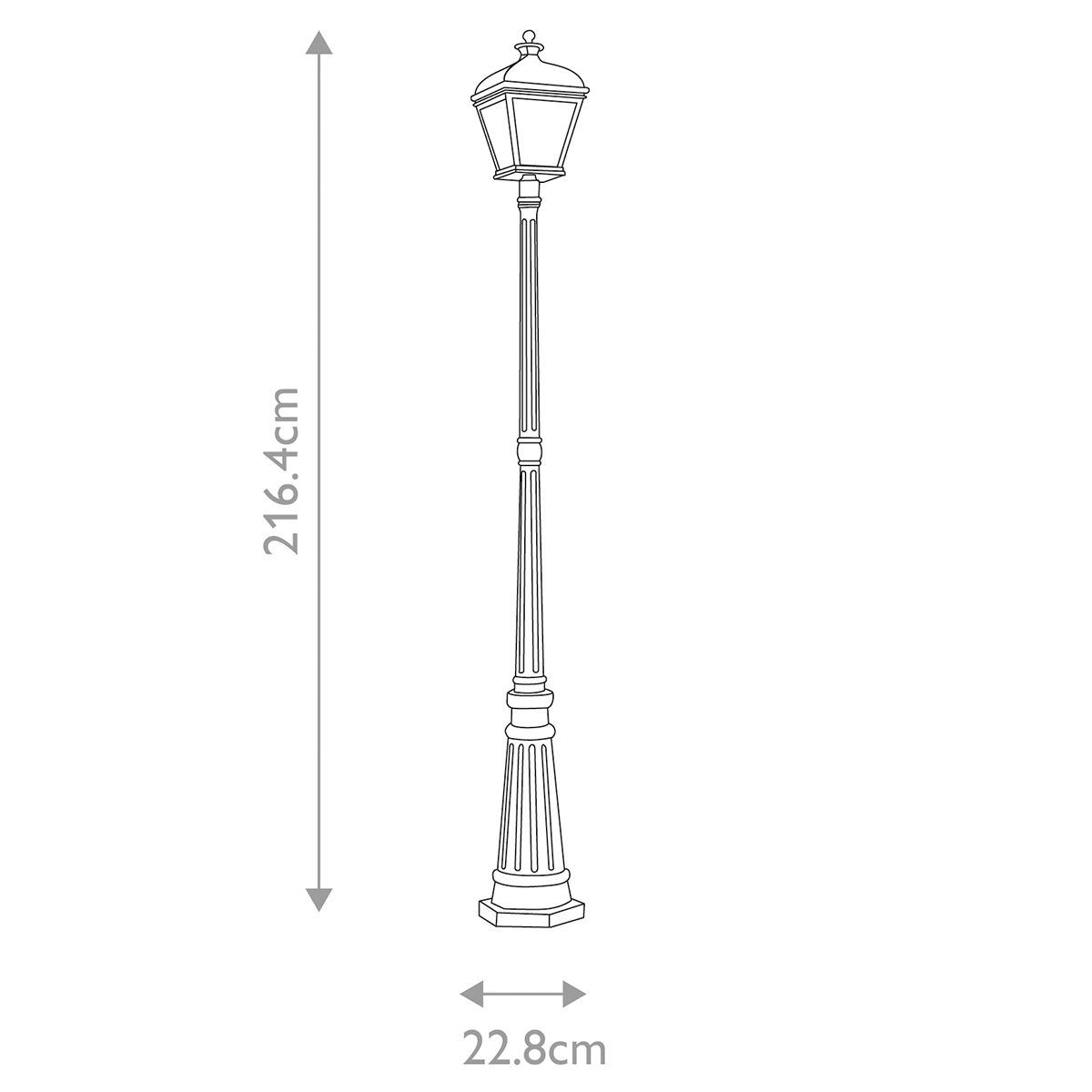 Elstead Bayview 1 Light Lamp Post - Black