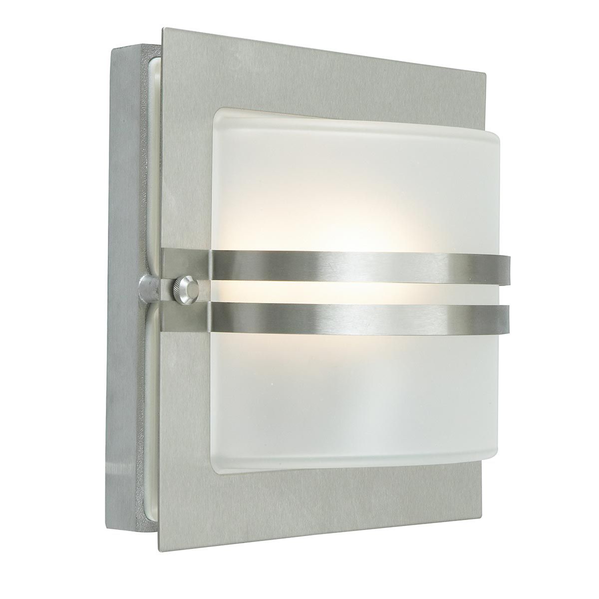 Norlys Bern Single Wall Lantern - Stainless Steel with Frosted Glass