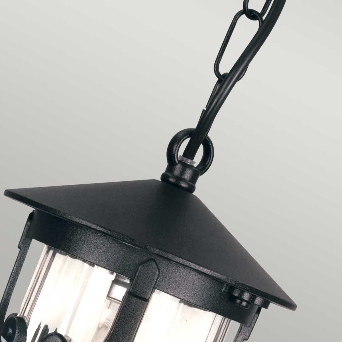 Elstead Hereford Single Porch Chain Lantern - Black