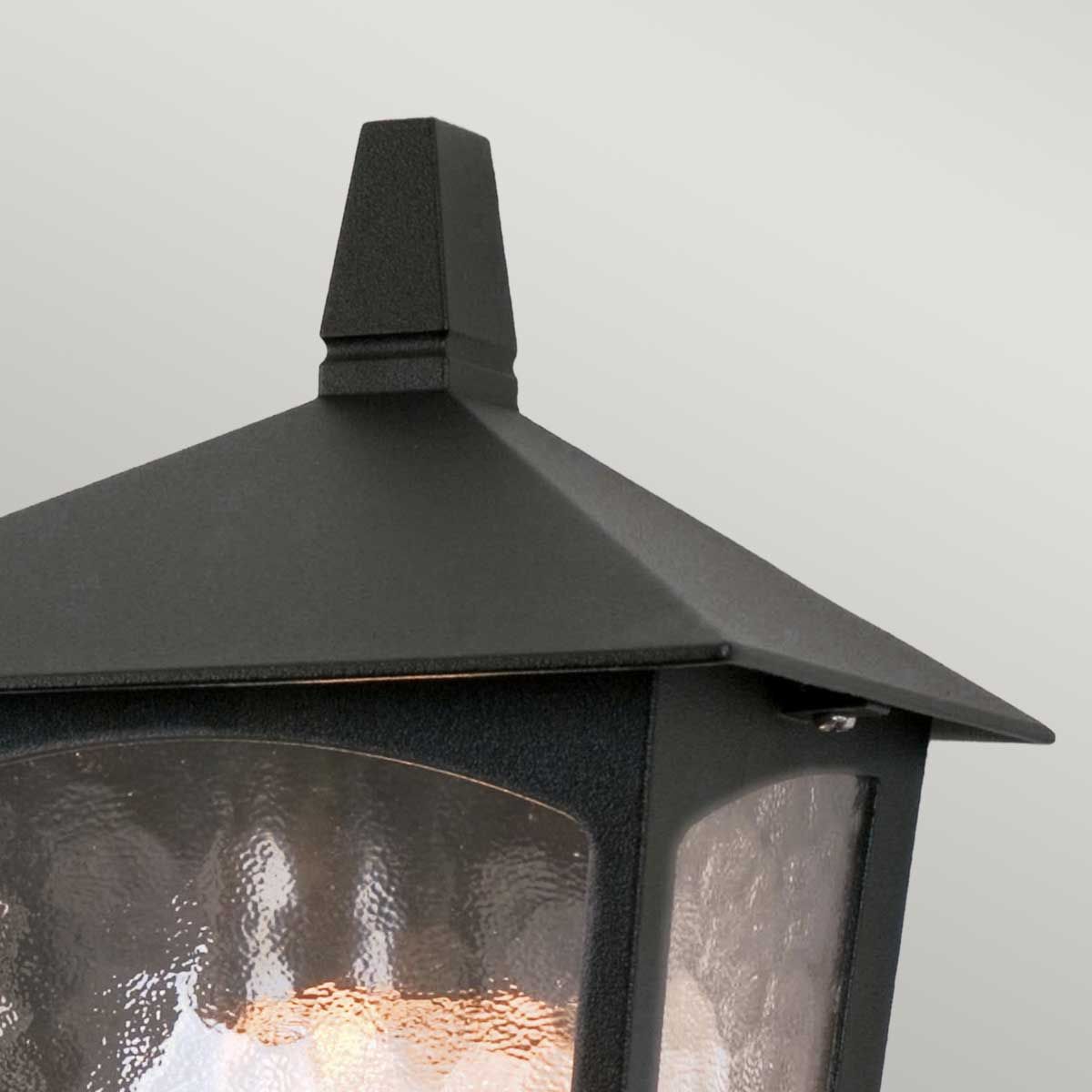 Elstead York Single Flush Half Lantern - Black