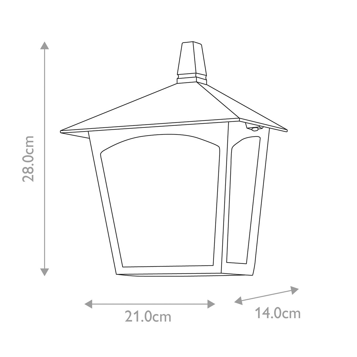 Elstead York Single Flush Half Lantern - Black