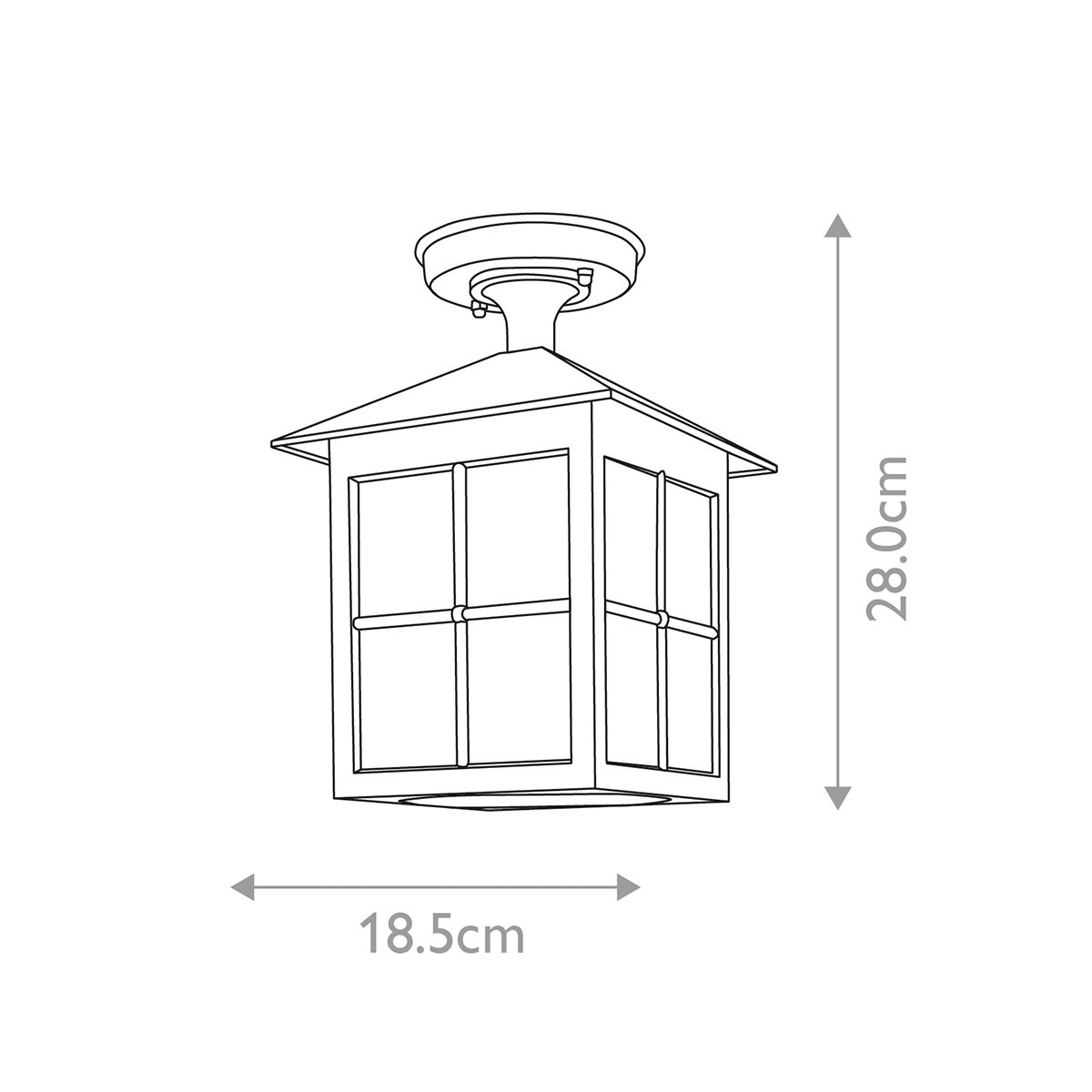 Elstead Winchester Single Porch Lantern - Black