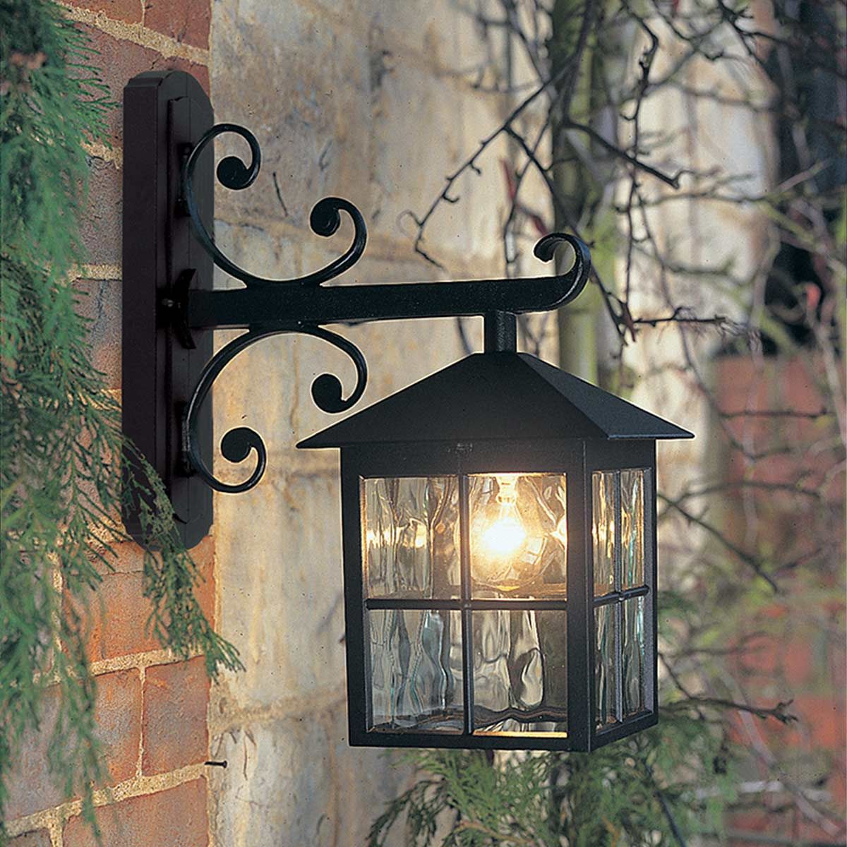Elstead Winchester Single Wall Down Lantern 400mm - Black