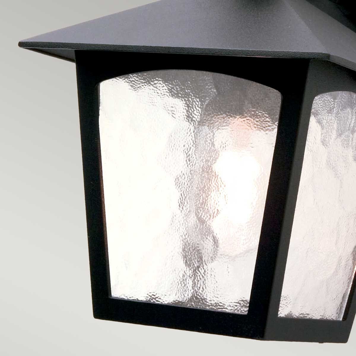 Elstead York Single Wall Down Lantern - Black