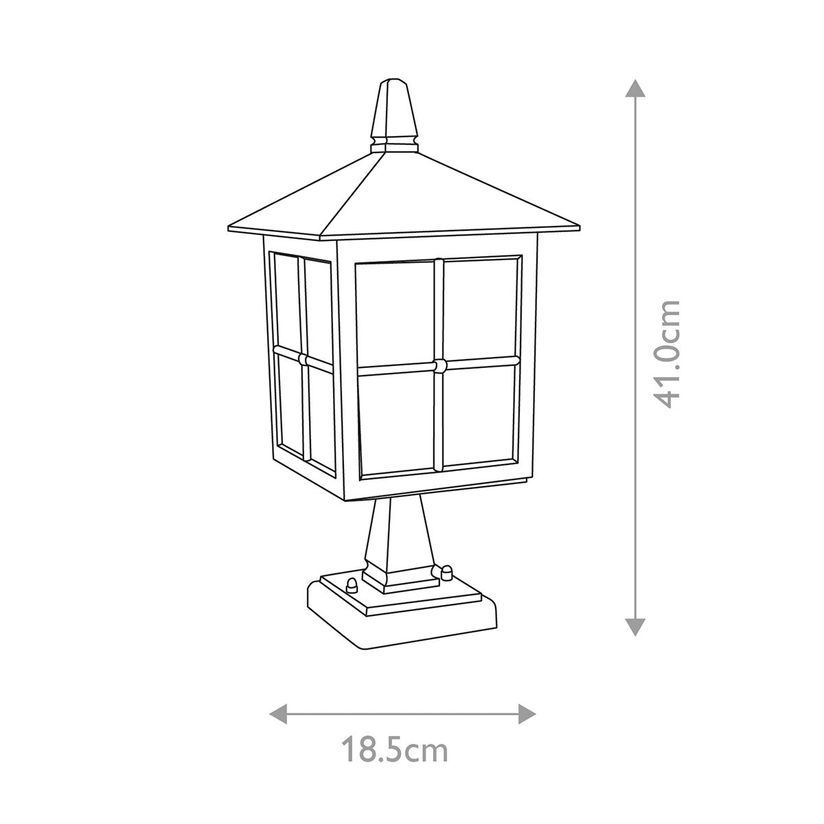 Elstead Winchester Single Pedestal Lantern - Black