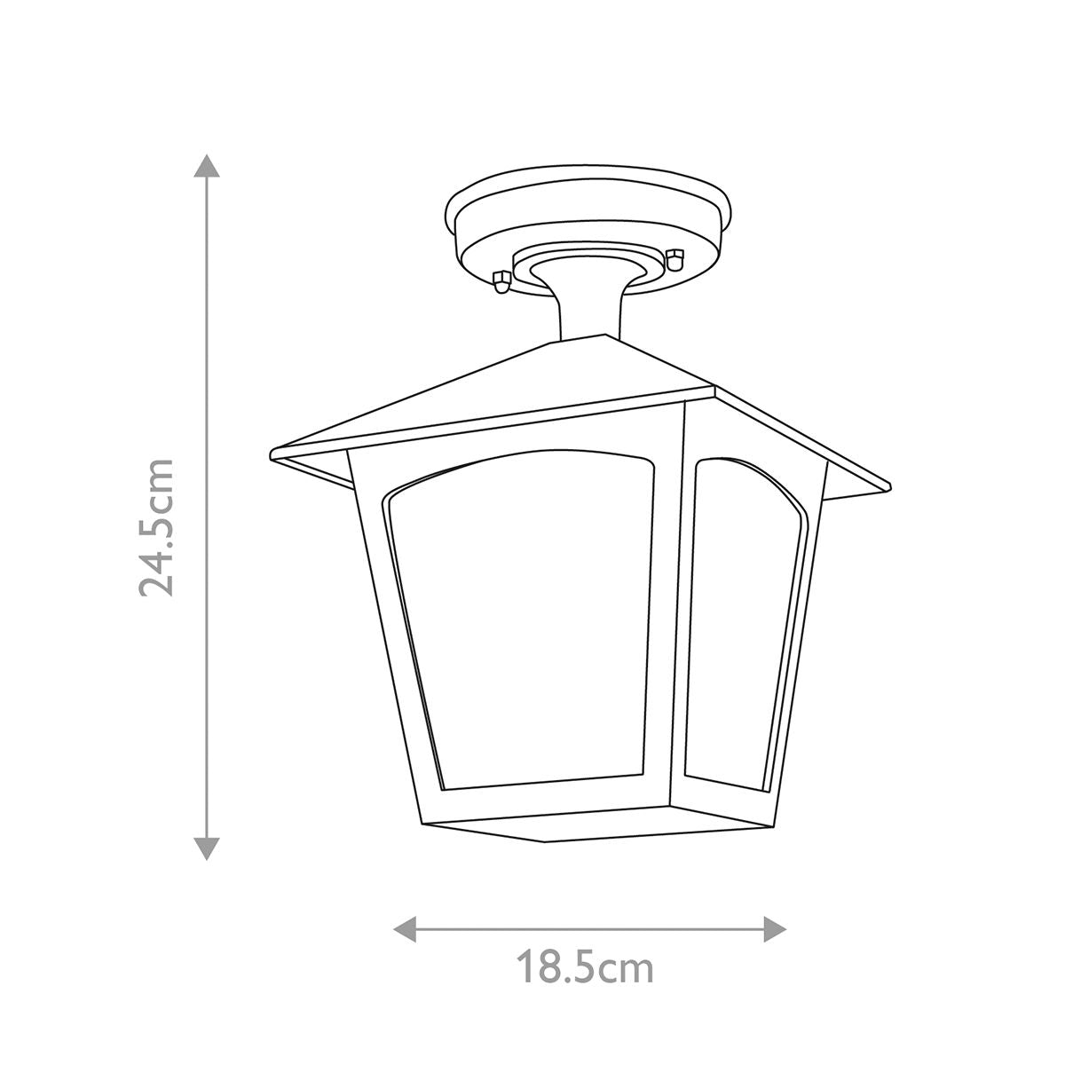 Elstead York Single Porch Lantern - Black