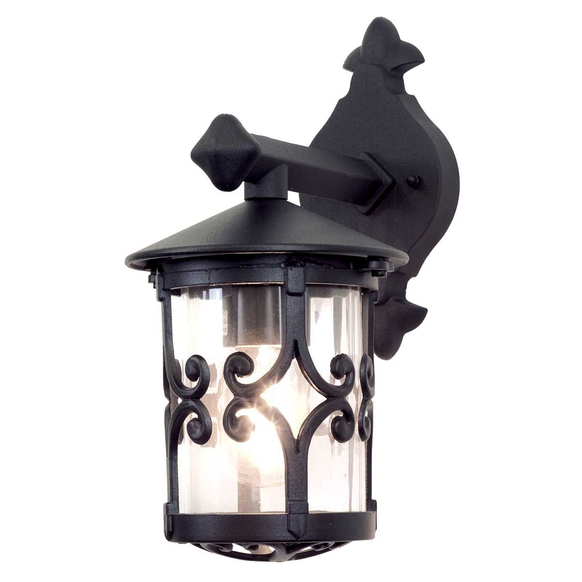 Elstead Hereford Single Wall Down Lantern - Black