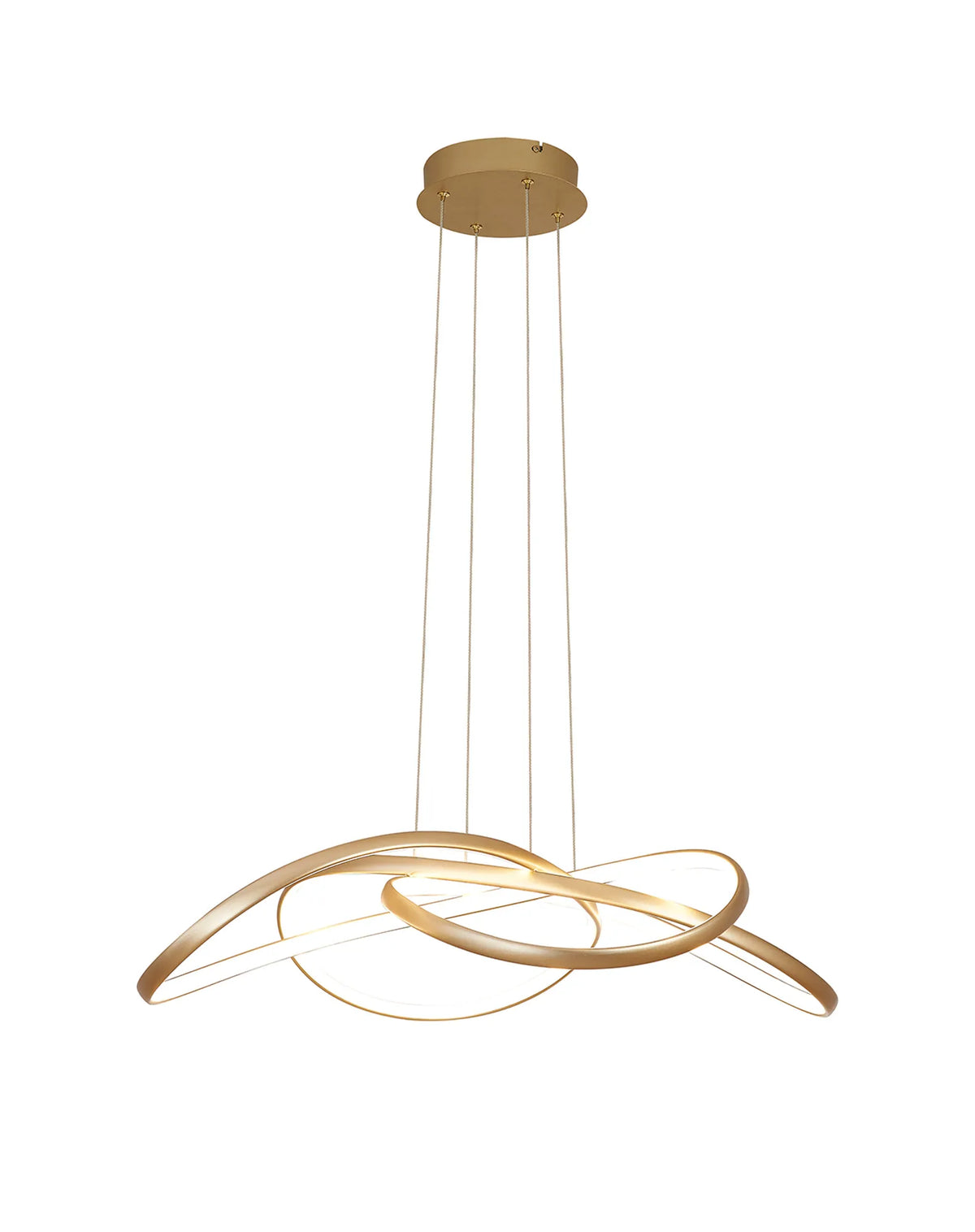 Fabula Bluebell Triac Dimmable Twisted Pendant Light – Champagne Gold 80 cm