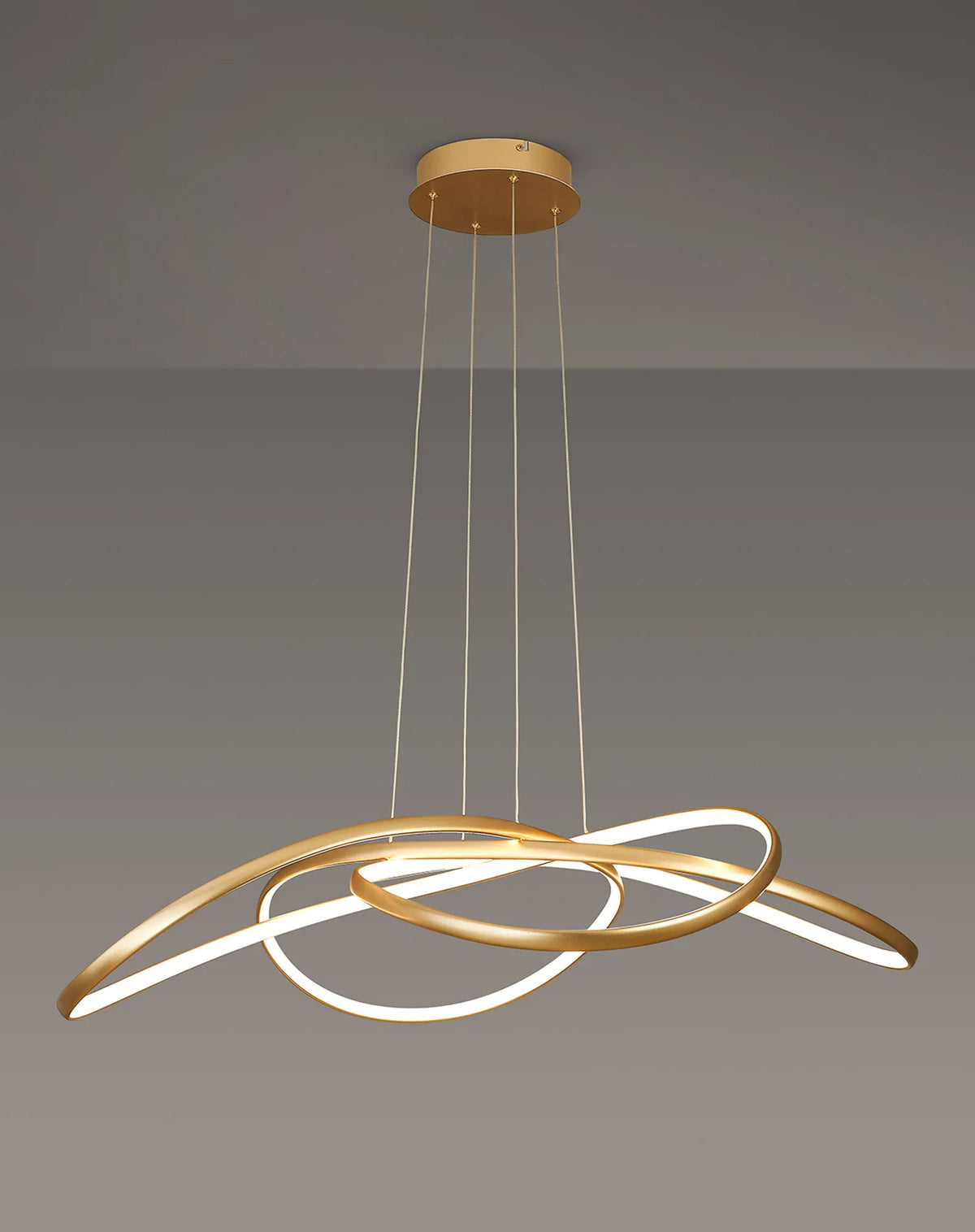 Fabula Bluebell Triac Dimmable Twisted Pendant Light – Champagne Gold