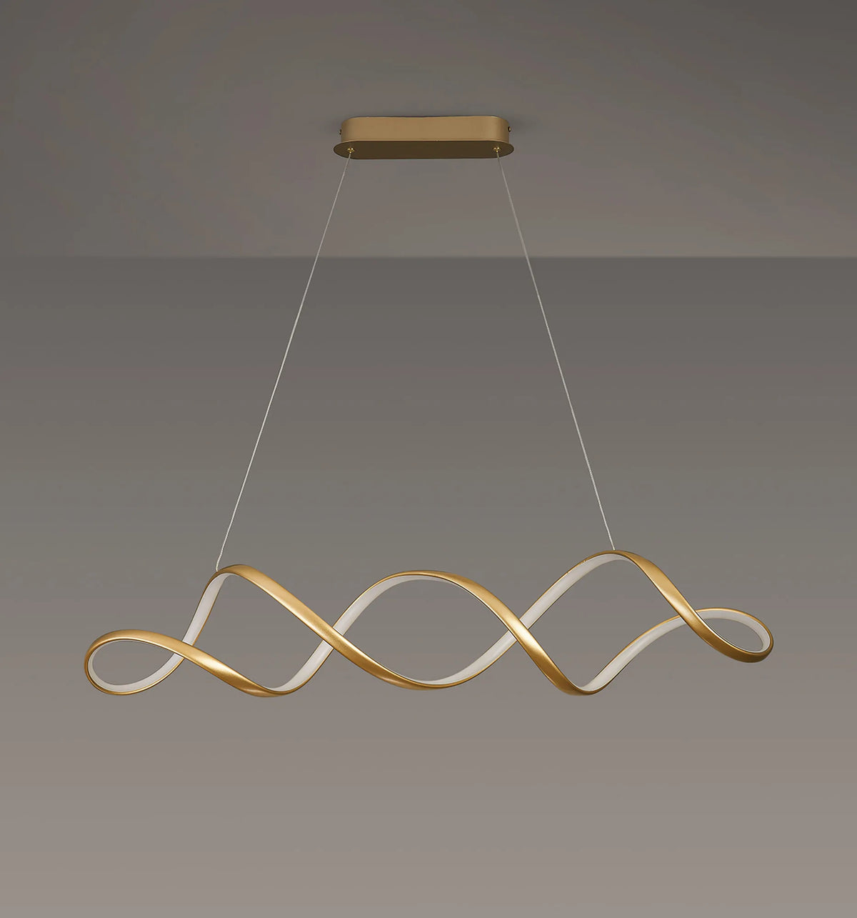 Fabula Bluebell Triac Dimmable Wave Pendant Light – 100 cm – Champagne Gold