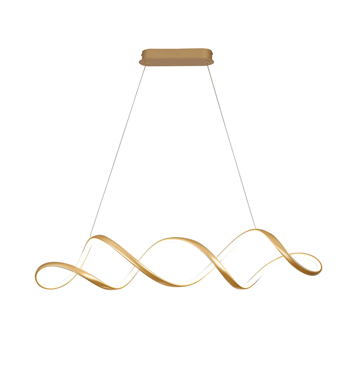 Fabula Bluebell Triac Dimmable Wave Pendant Light – 100 cm – Champagne Gold 100 cm