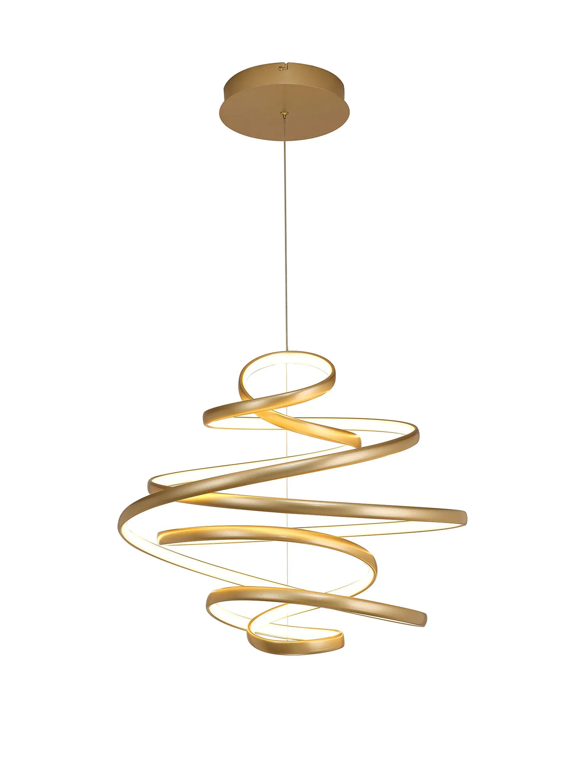 Fabula Bluebell Triac Dimmable Looped Spiral Pendant Light – 55 cm – Champagne Gold 55 cm