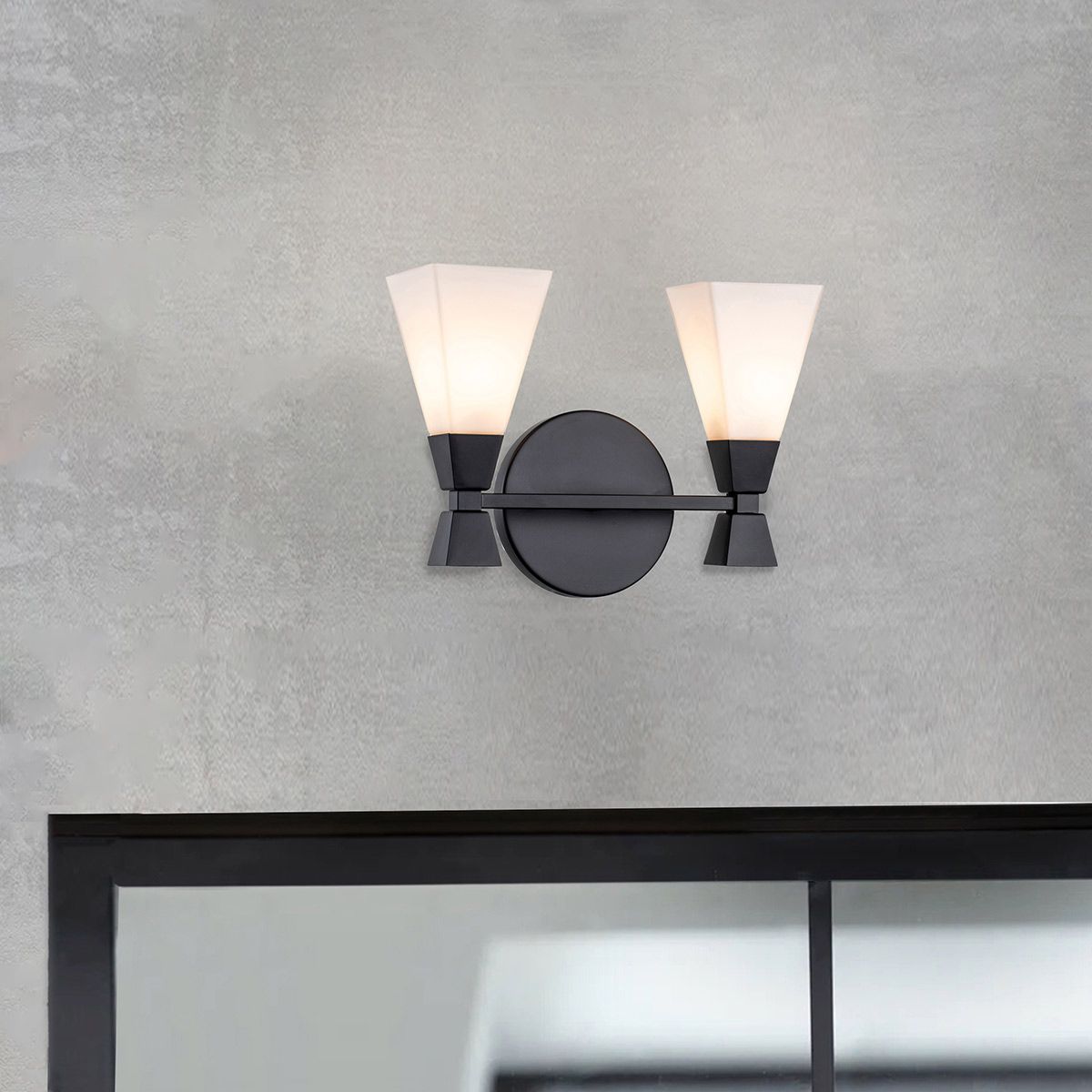Elstead Bowtie 2 Light Wall Light - Matte Black