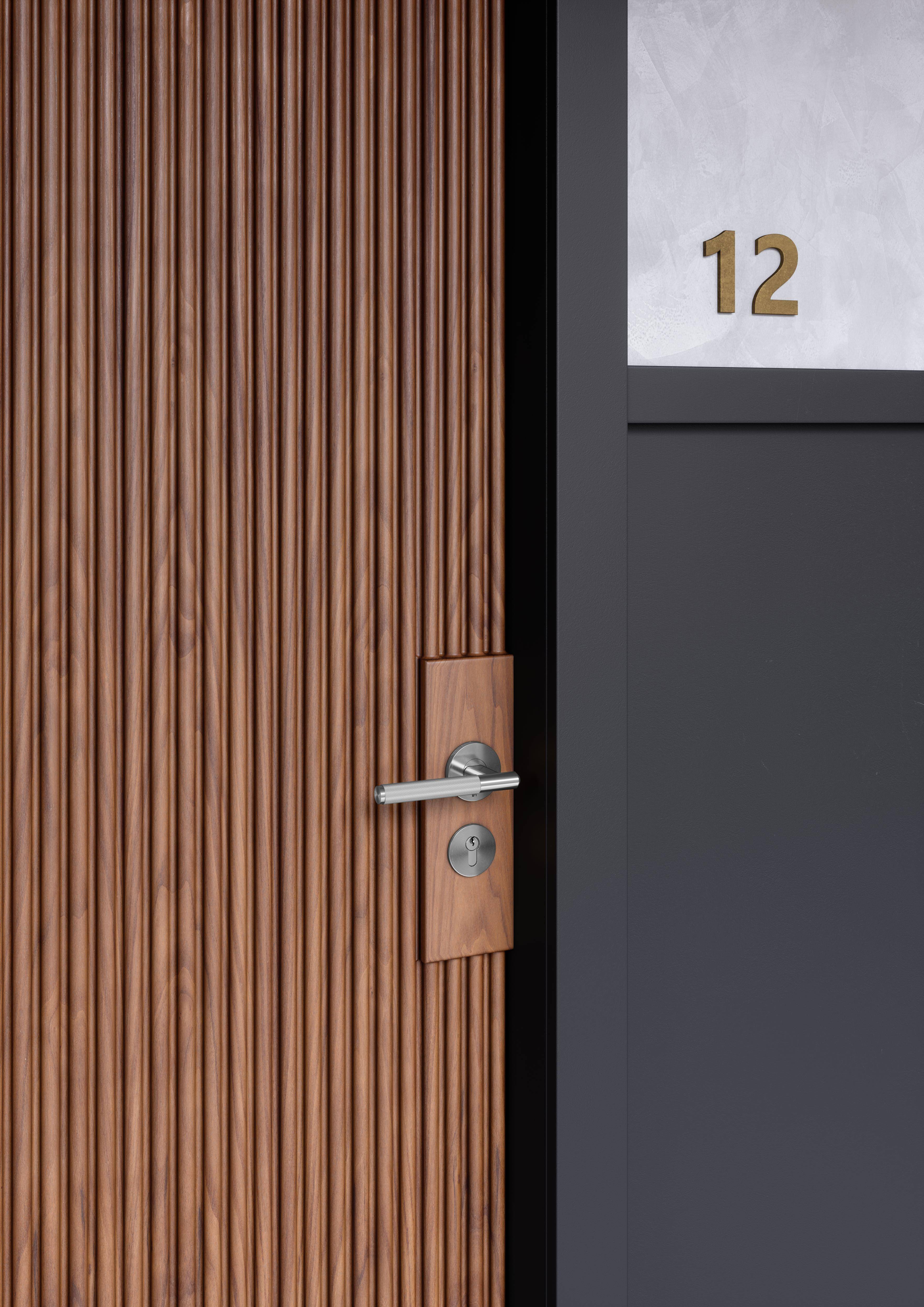 Buster + Punch Door Handle Set - Linear Knurl