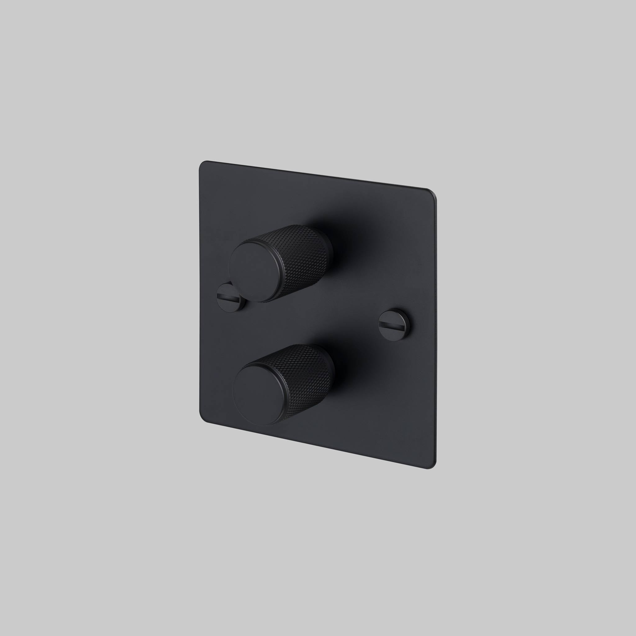 Buster + Punch 2G 120W Dimmer Switch - Black Back Plate & Cross Knurl