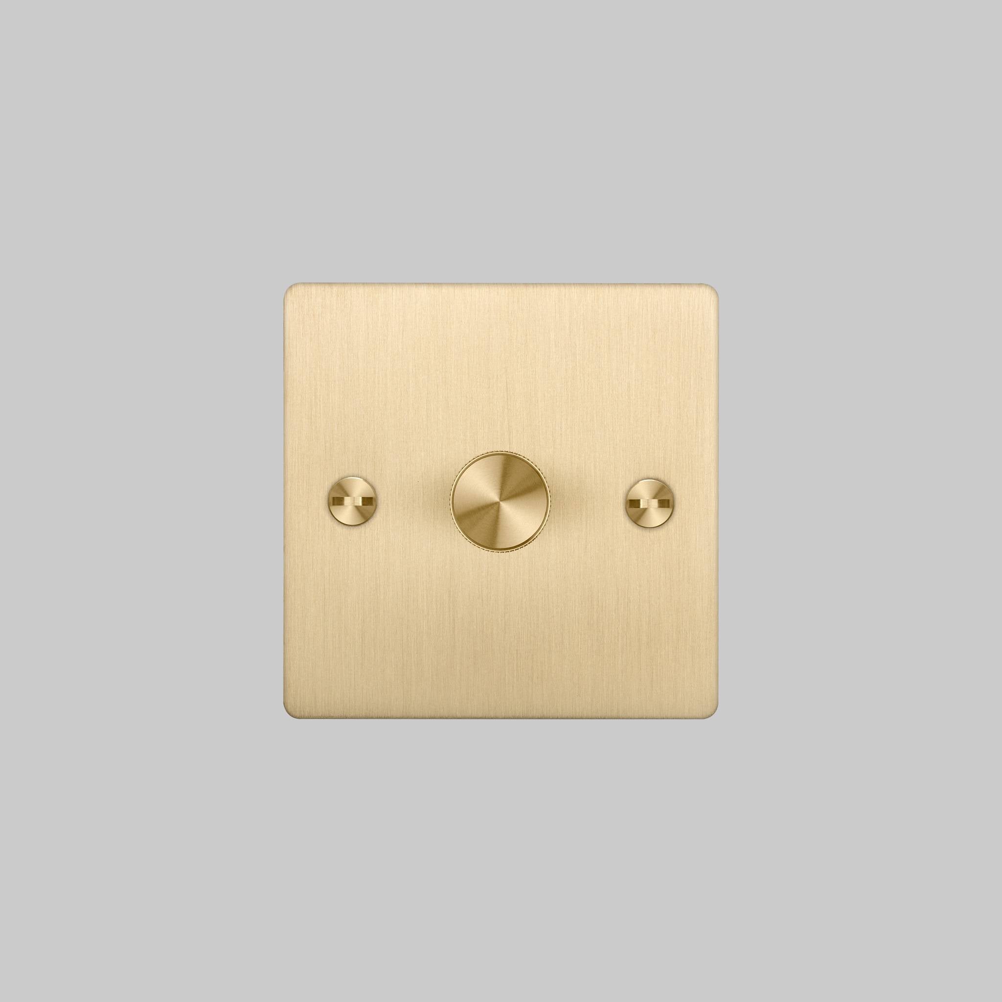 Buster + Punch 1G 120W Dimmer Switch - Brass Back Plate & Brass Cross Knurl