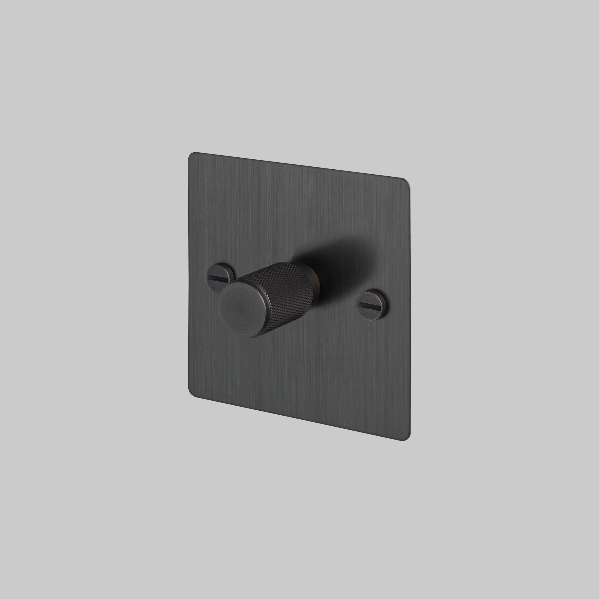 Buster + Punch 1G 120W Dimmer Switch - Smoked Bronze Back Plate & Cross Knurl