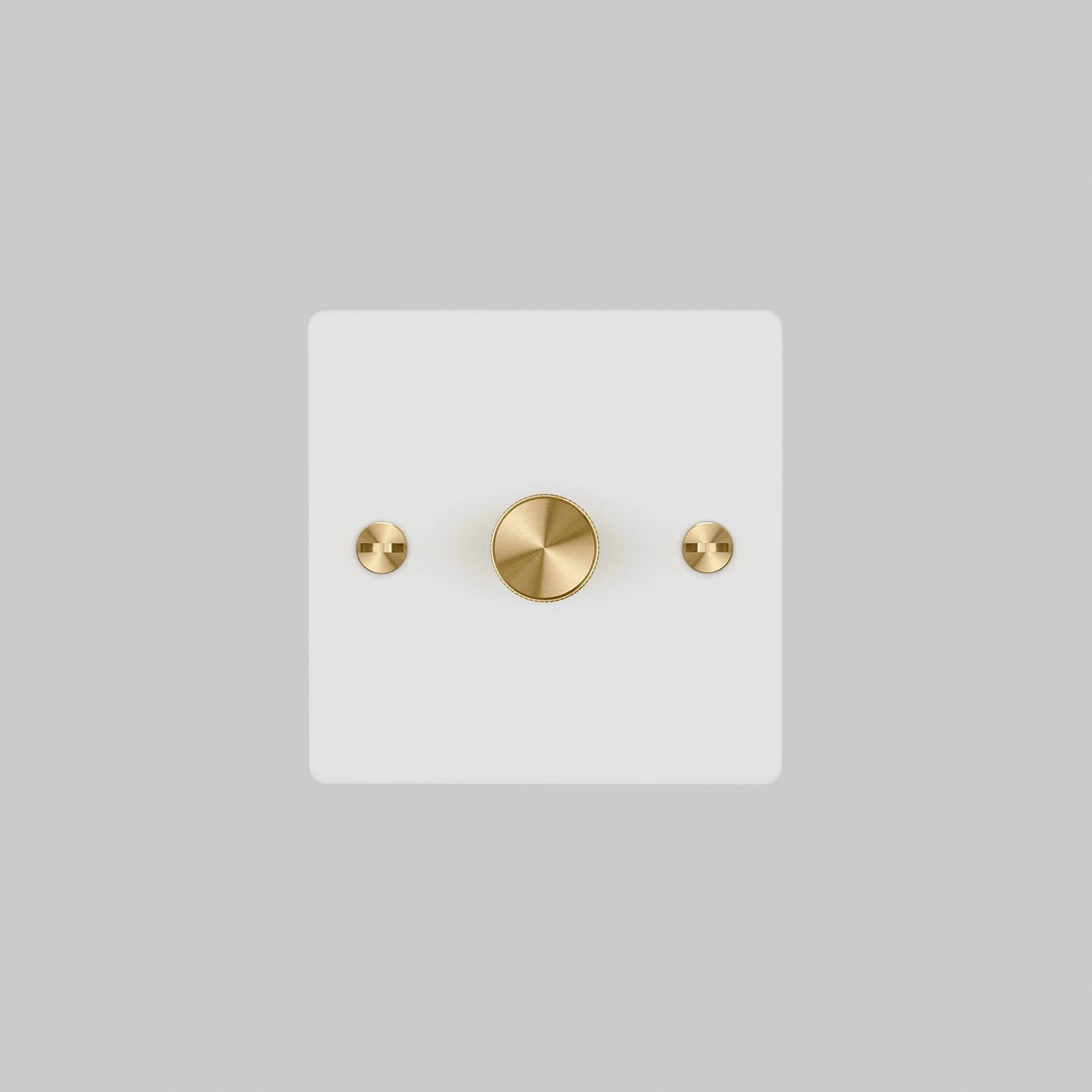 Buster + Punch 1G 120W Dimmer Switch - White Back Plate & Cross Knurl