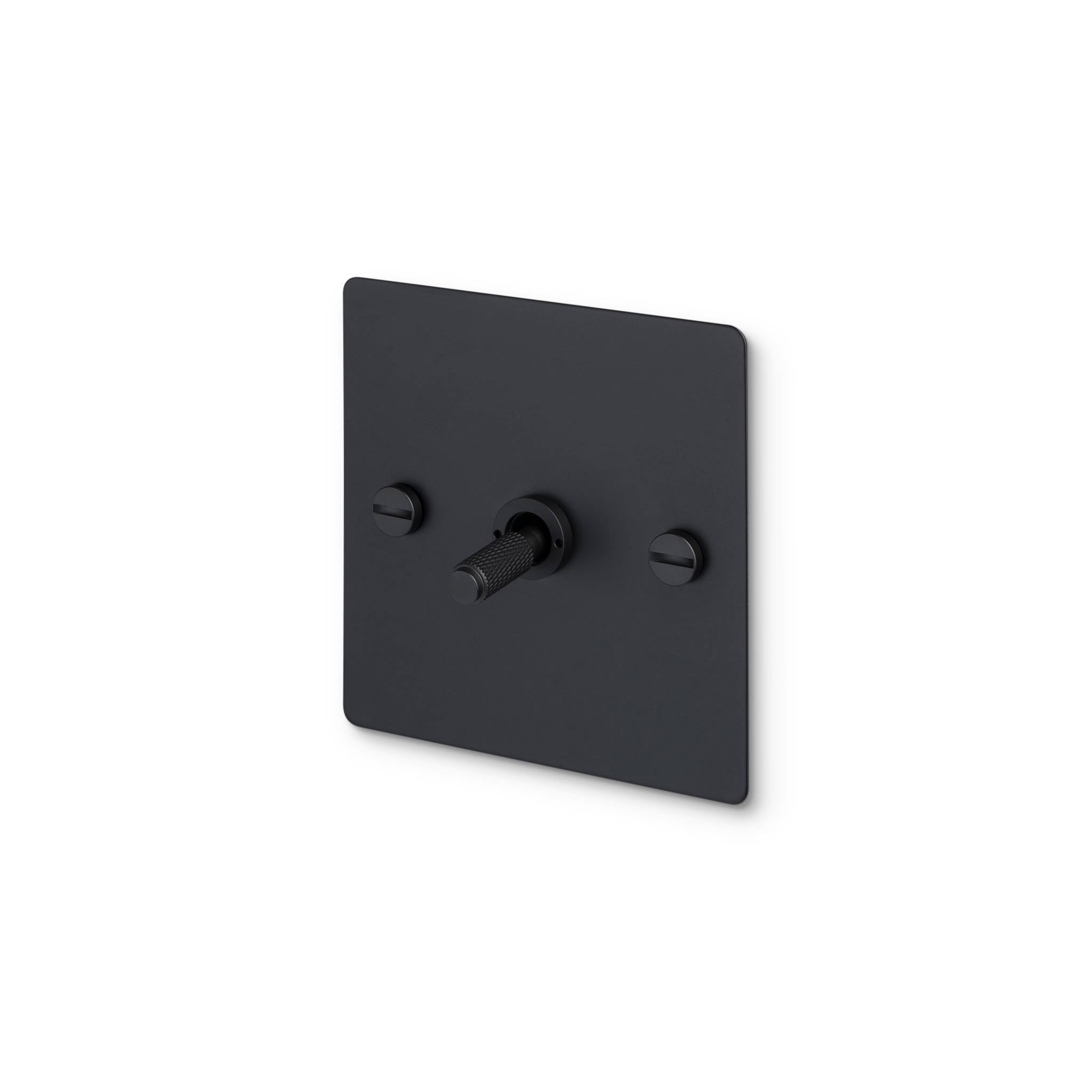 Buster + Punch 1G Intermediate 3-Way Toggle Switch - Brass Back Plate & Brass Cross Knurl