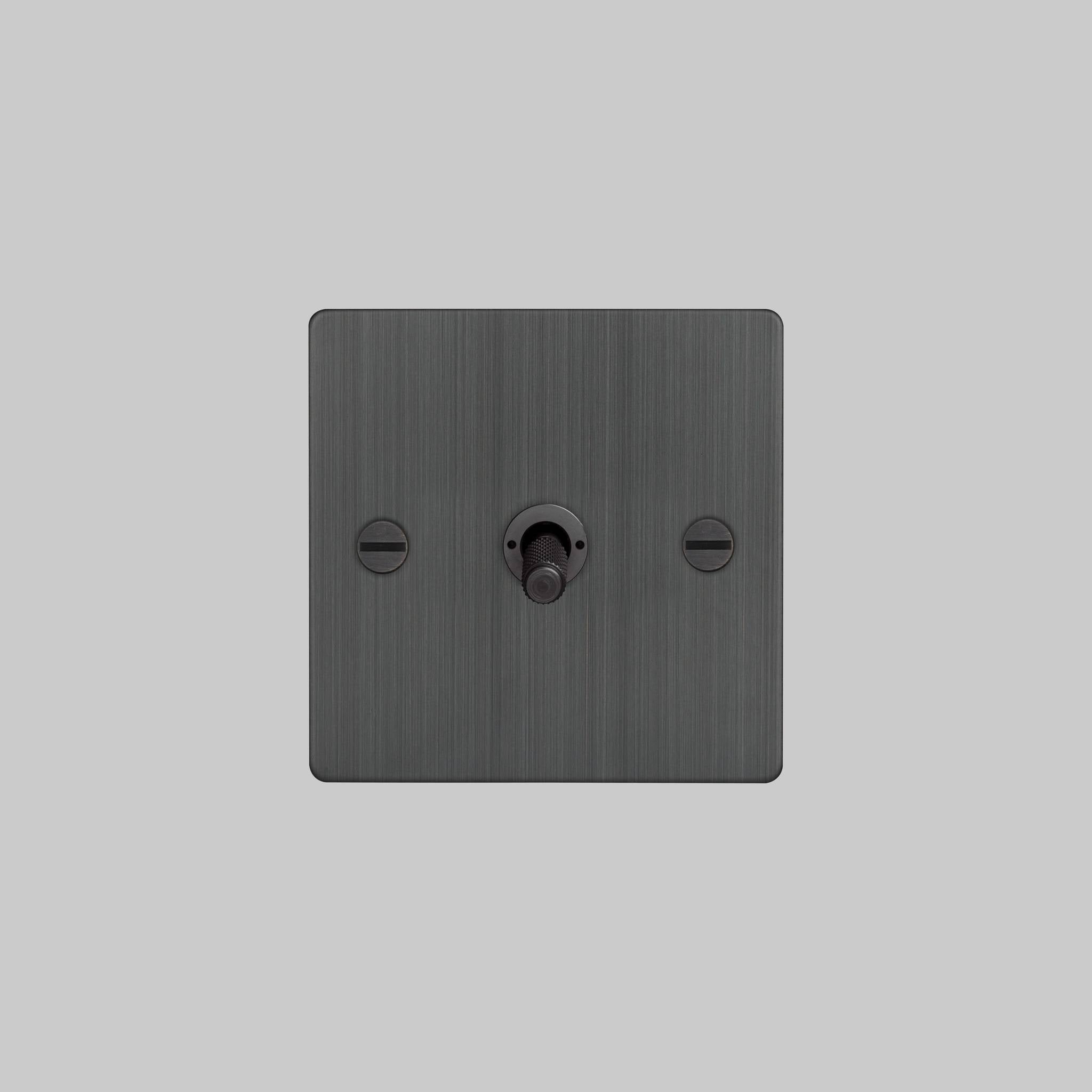 Buster + Punch 1G Intermediate 3-Way Toggle Switch - Smoked Bronze Back Plate & Cross Knurl