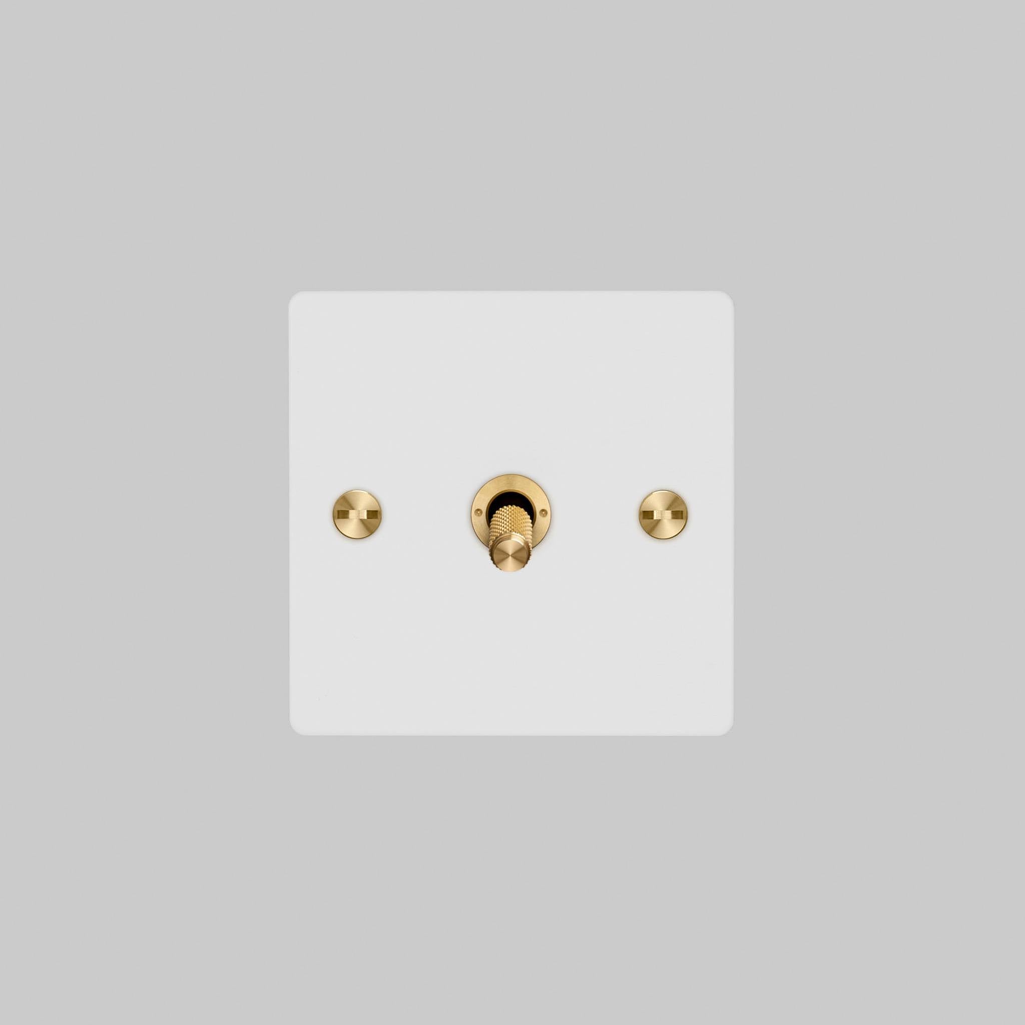 Buster + Punch 1G Intermediate 3-Way Toggle Switch - White Back Plate & Cross Knurl
