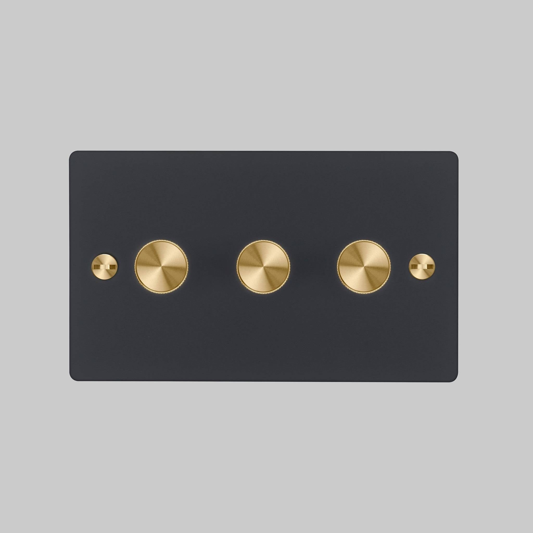 Buster + Punch 3G 120W Dimmer Switch - Black Back Plate & Cross Knurl
