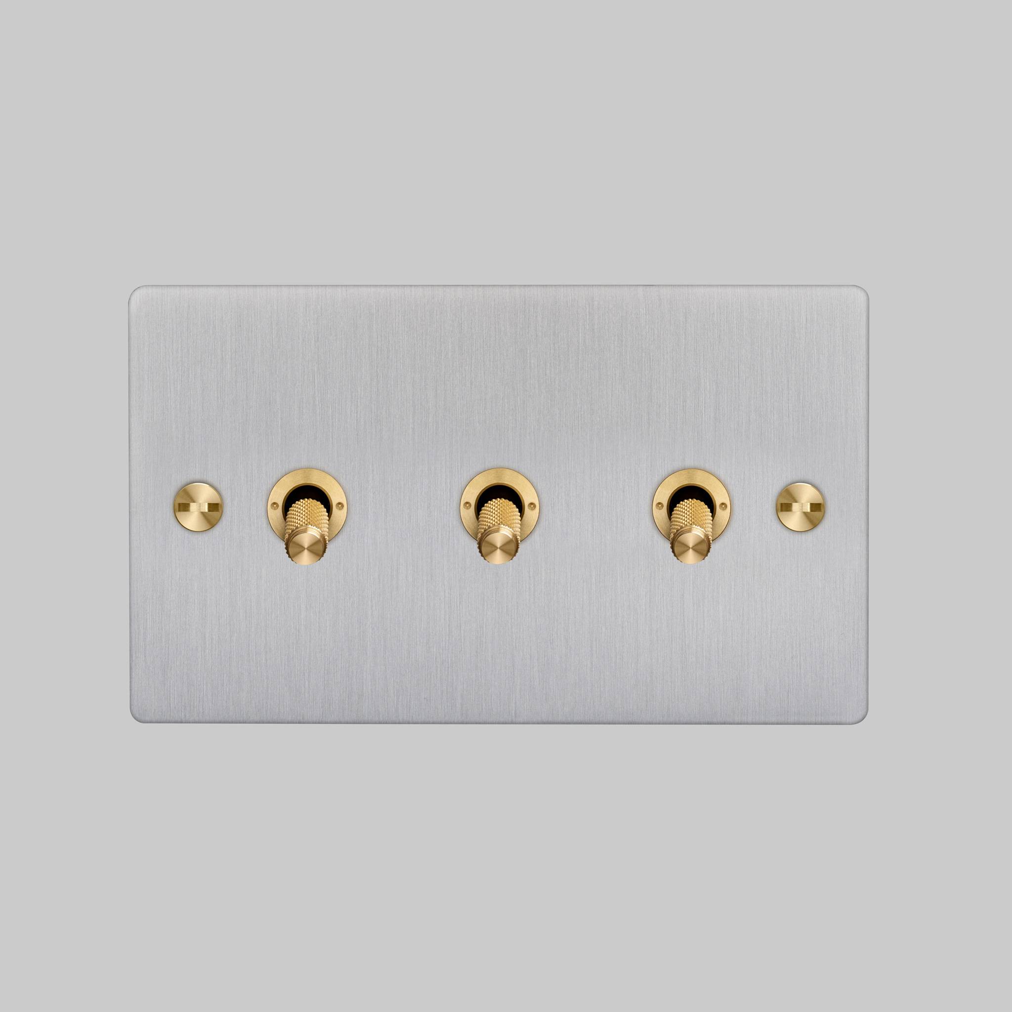 Buster + Punch 3G 2-Way Toggle Switch - Steel Back Plate & Cross Knurl